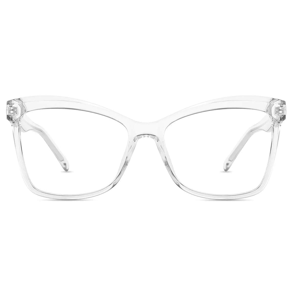 REECKEY Blue Light Blocking Glasses for Women - Anti Eyestrain Computer & Gaming Glasses with UV Protection - Oversized Square Frame Clear Lens - Perfect for Office Work, Screen Time & Digital Device Use