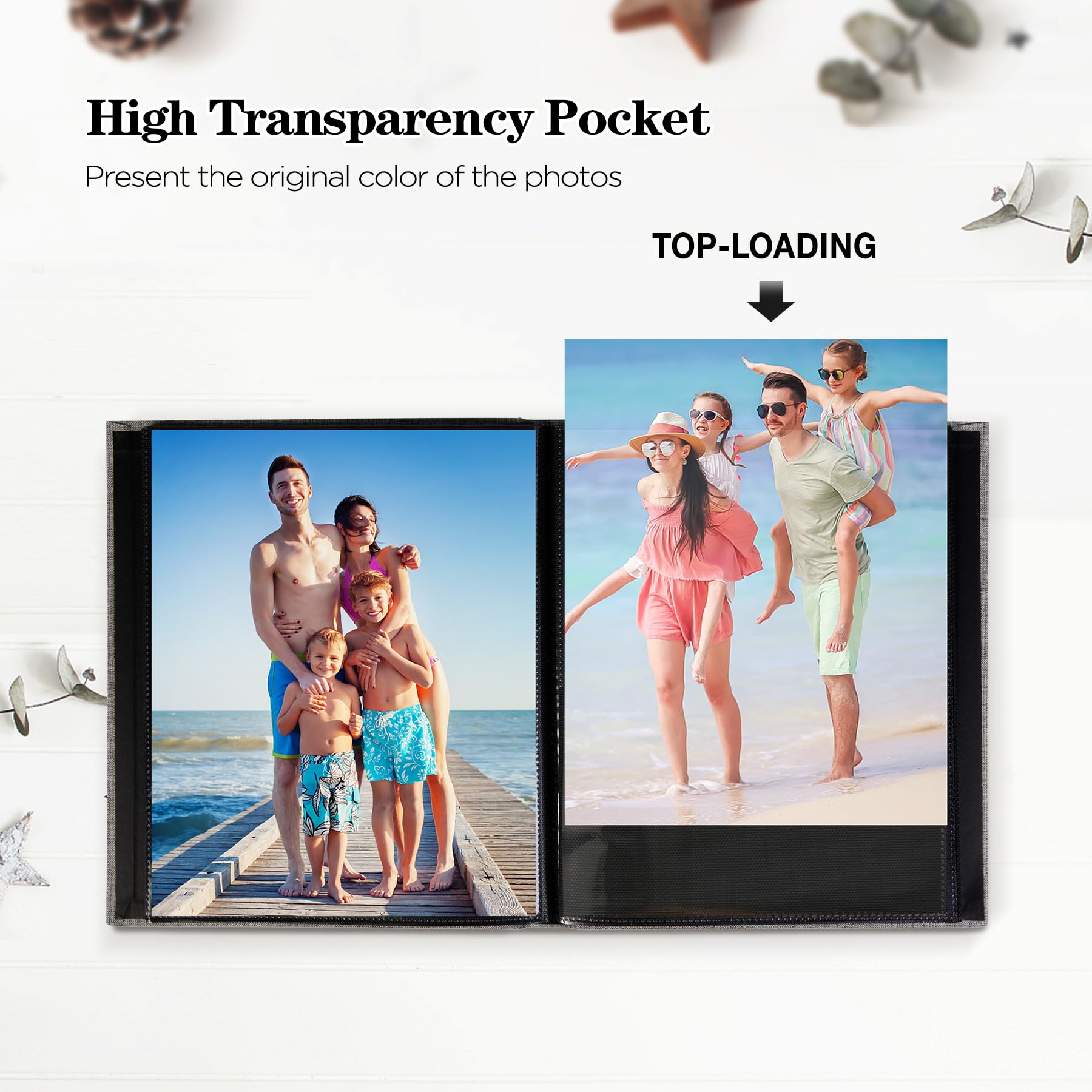 Mublalbum 2 Pack Small 8x10 Photo Albums with Linen Cover - Mini Brag Book Holds 52 Vertical Pockets for Artwork, Postcards & Picture Storage (Dark Green) - Perfect for Wedding Photos, Baby Pictures & Travel Memories