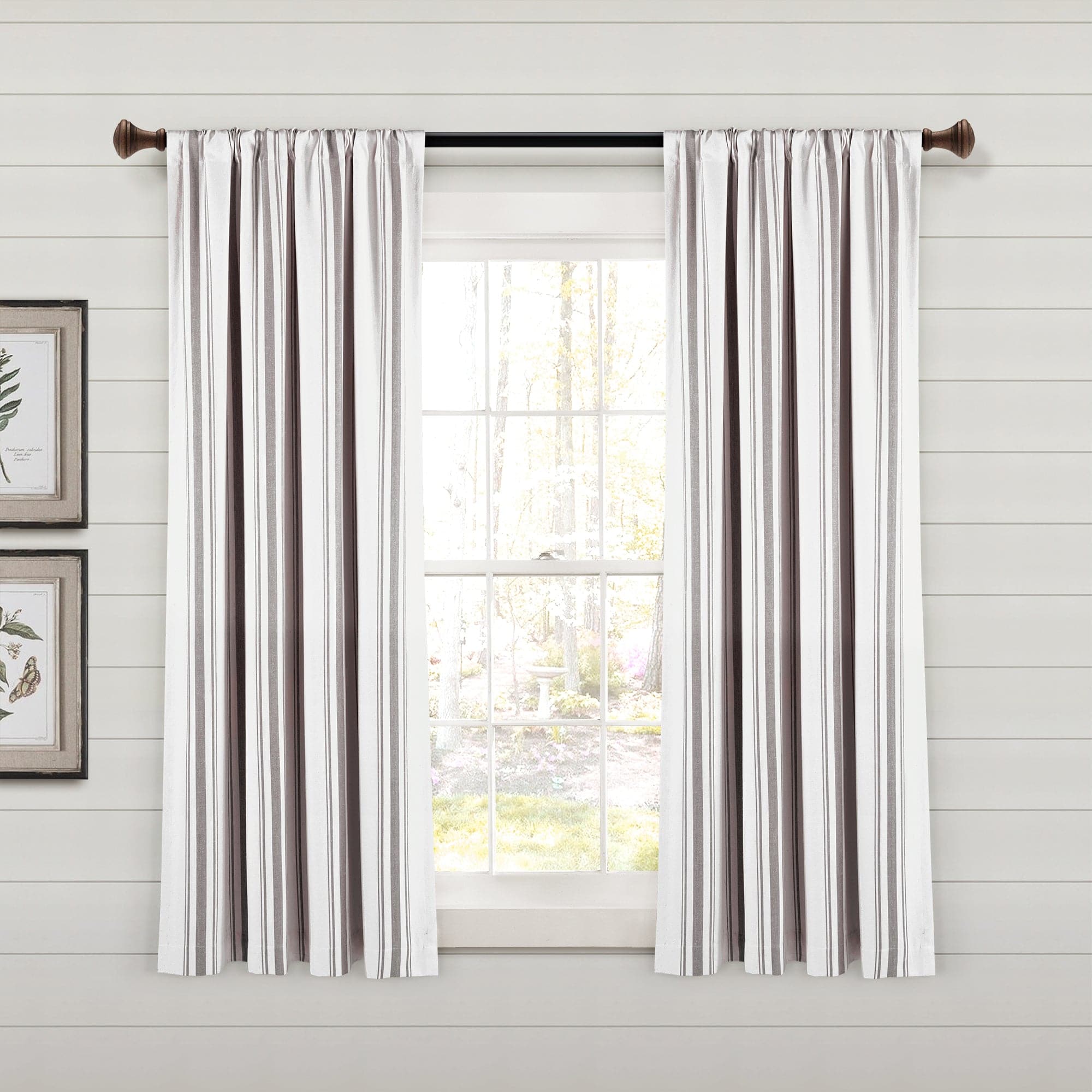 Farmhouse Stripe Yarn-Dyed Recycled Cotton Blend Window Curtain Panel Set - Blackout Thermal Insulated Drapes for Living Room, Bedroom & Nursery (2 Panels, 52x84 Inch) - Perfect for Rustic, Modern & Farmhouse Home Decor