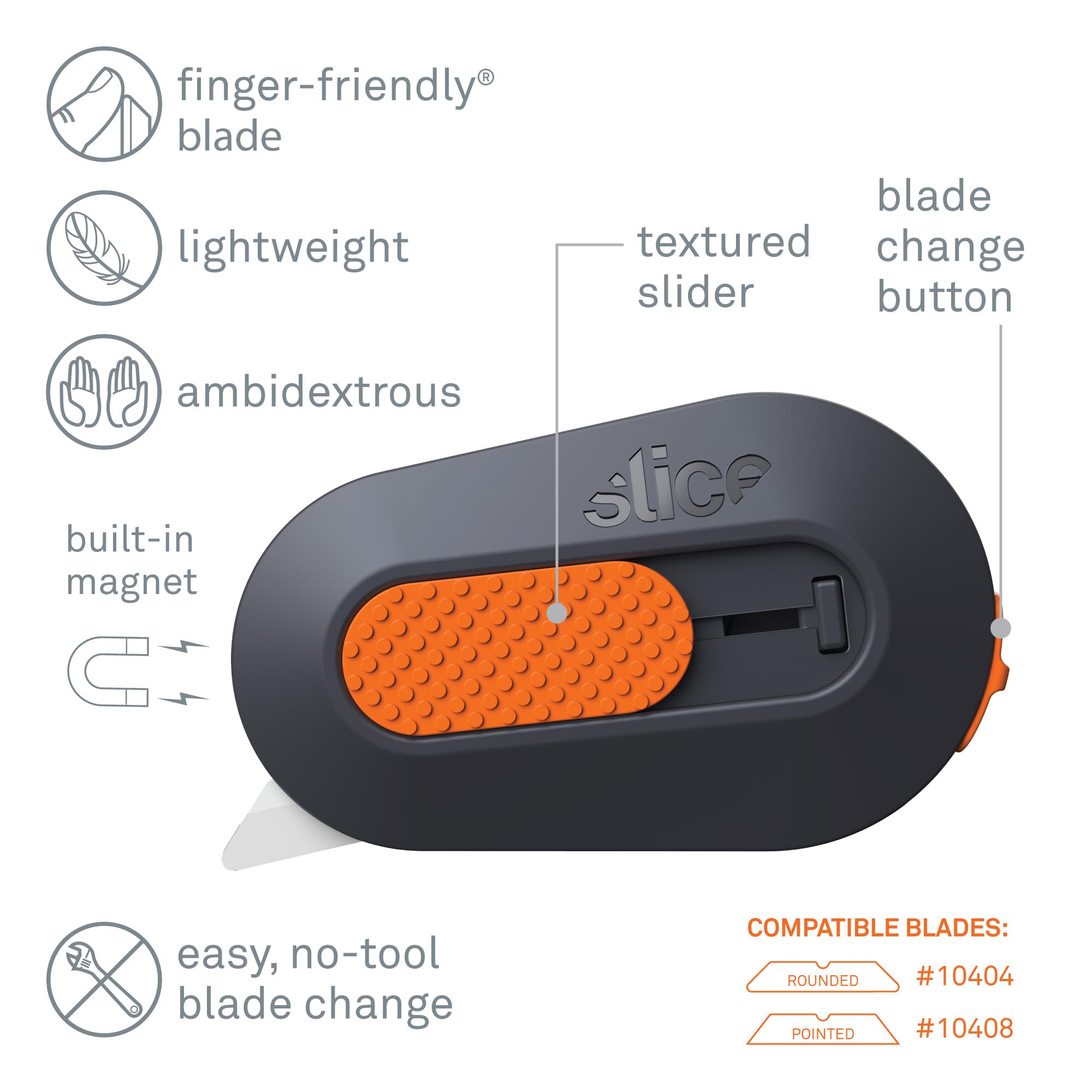 Slice Mini Box Cutter - Manual Retractable Ceramic Blade (11x Longer Lasting than Metal) | Keychain Box Opener 2-Pack | Perfect for Home, Office & Warehouse Use | Safe Package Opening Tool for Amazon, eBay & E-commerce Sellers