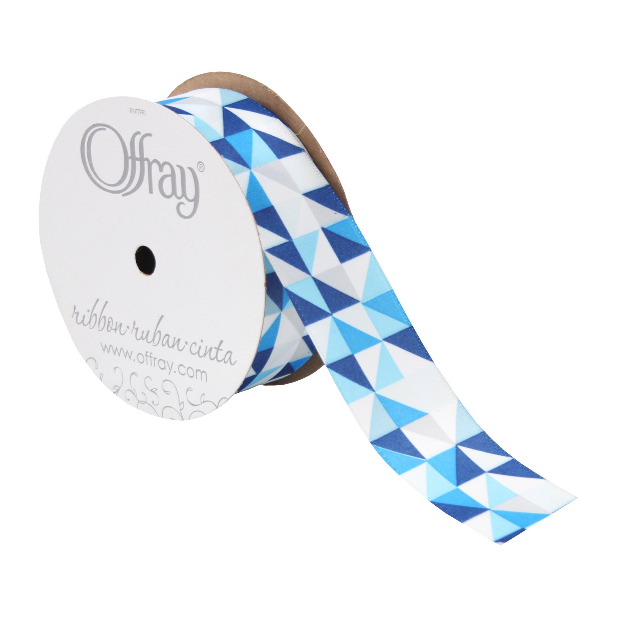 Offray 1-1/2 Inch Wired Edge Printed Satin Ribbon - Decorative Gift Wrapping, DIY Crafts, Wedding Decorations, Hair Bows & Party Favors