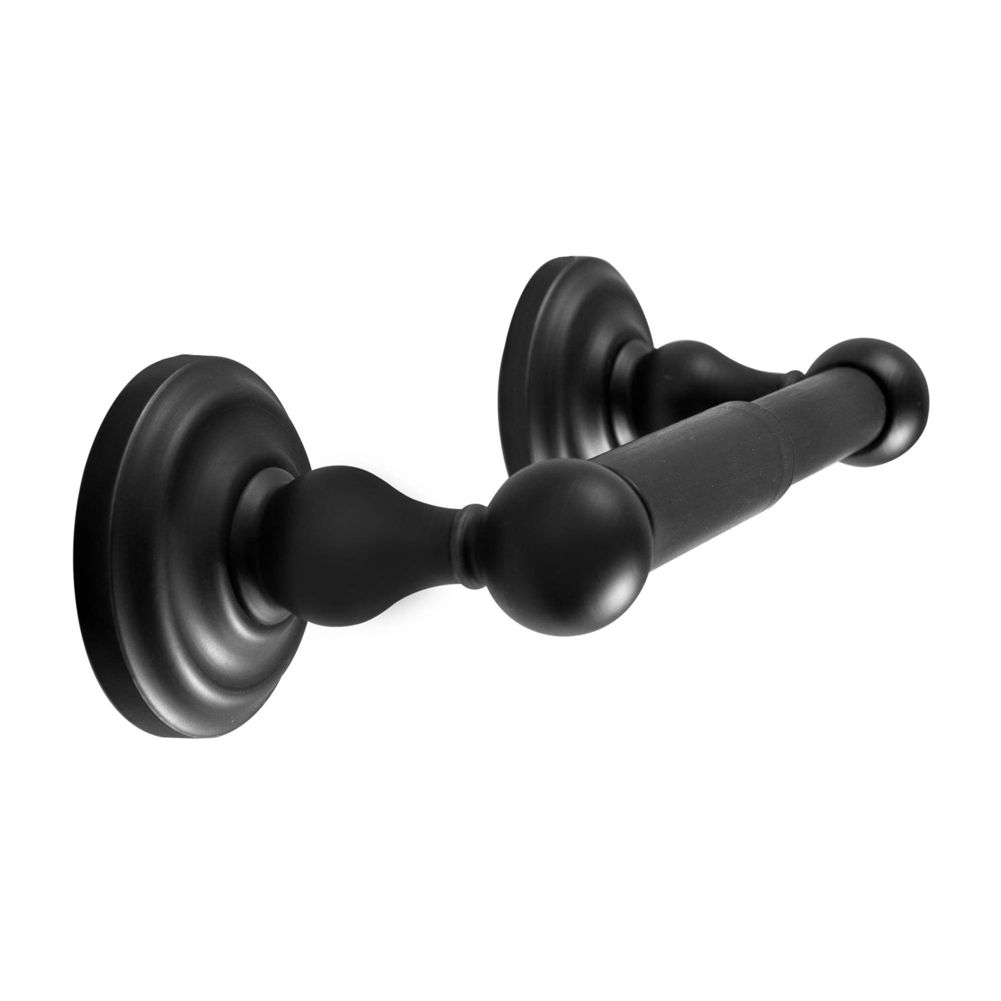 SENTO ROBIKI Matte Black Bathroom Accessories Set - 4-Piece Wall Mounted Bath Hardware Kit with Robe Hook, Toilet Paper Holder, Towel Ring & 18