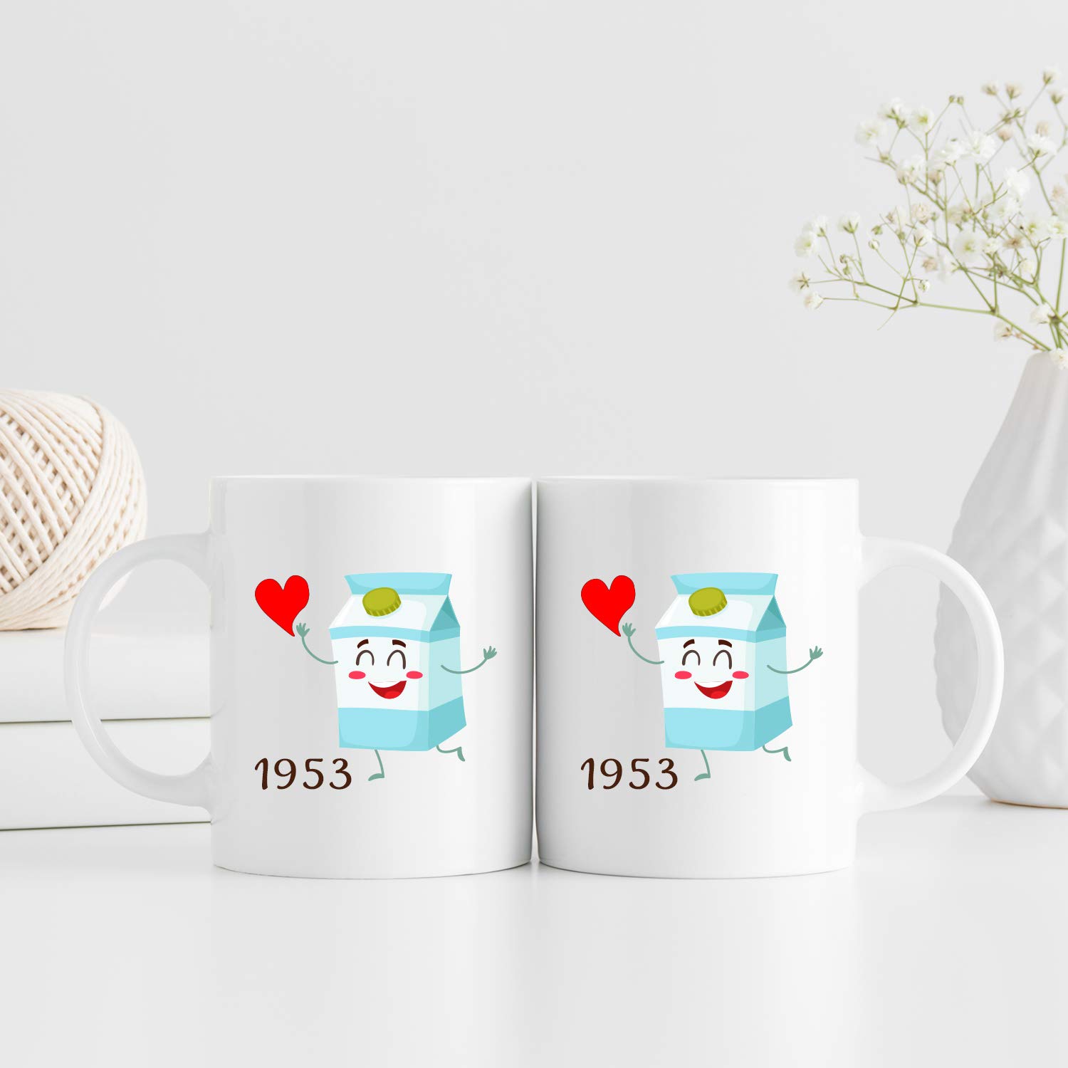 67th Wedding Anniversary Gifts for Couples - Funny 11oz Coffee Mug Set for Husband & Wife - Perfect for Coffee, Tea, Milk & Cookies - Great 67 Year Marriage Celebration Gift for Couples, Him & Her