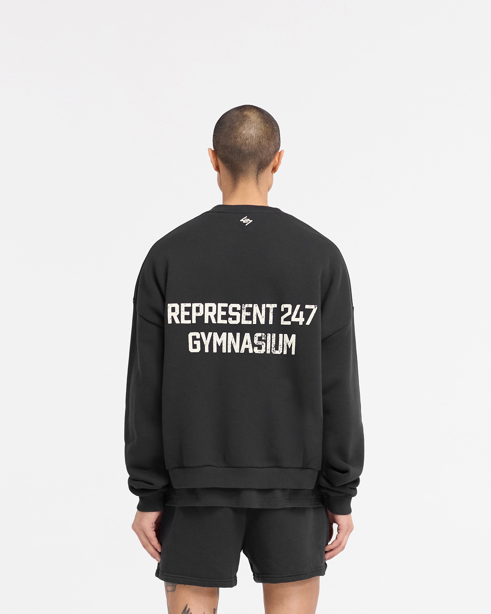 247 Gymnasium Boxy Sweater - Off Black | Oversized Casual Pullover for Women | Perfect for Workouts, Lounging & Streetwear Fashion