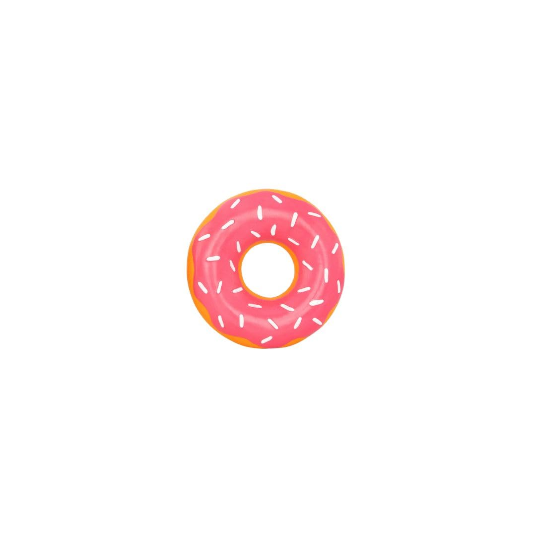 Durable Latex Dog Chew Toy for Puppy Teething - Strawberry Donut for Small & Medium Dogs - Play & Training