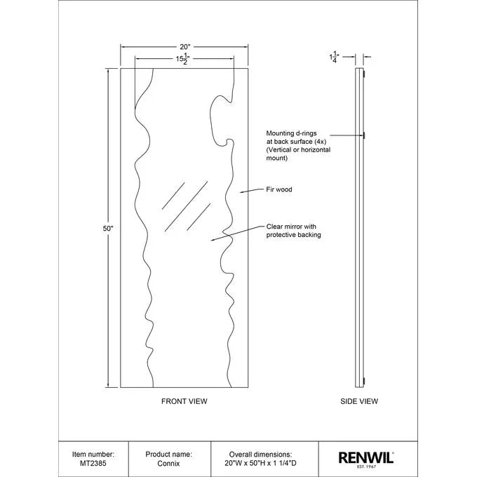 Connix Mirror - High-Quality Wall Mirror with Shatterproof Glass, Perfect for Home Decor, Bathroom, Bedroom, and Vanity Use