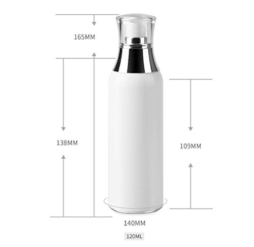 1Pcs White Acrylic Airless Pump Vacuum Bottle - 120ml/4oz Empty Portable Cosmetic Container for Lotion, Serum & Makeup | Leak-Proof Travel Toiletry Storage | Perfect for Skincare, Foundation & Liquid Cosmetics