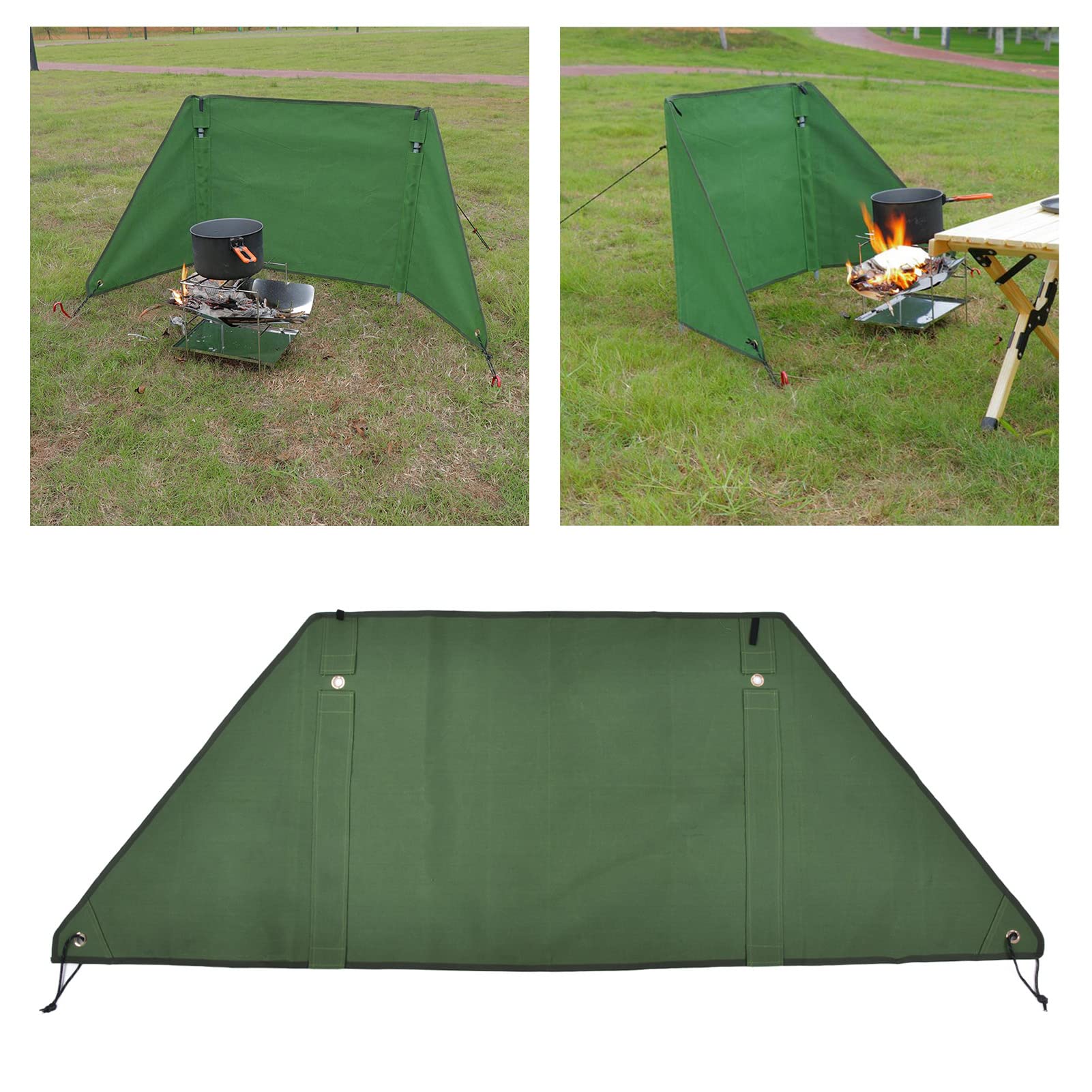 Syuanmuer Portable Camping Windbreak Stove - Adjustable Windshield Shelter for Outdoor Cooking, Perfect for Camping Burner, Garden Charcoal Grills & BBQ Picnics | Ideal for Backpacking, Hiking and Beach Cookouts