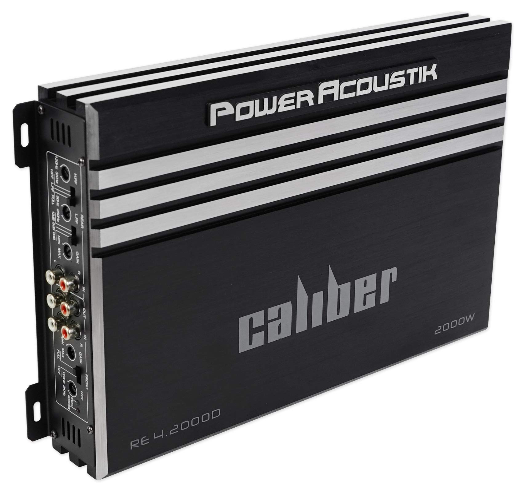 Power Acoustik RE4-2000D 2000W 4-Channel Car Audio Amplifier with Rockville RWK42 4 Gauge Amp Wiring Kit - High Power Car Stereo System for Trucks, SUVs and Custom Car Audio Installations