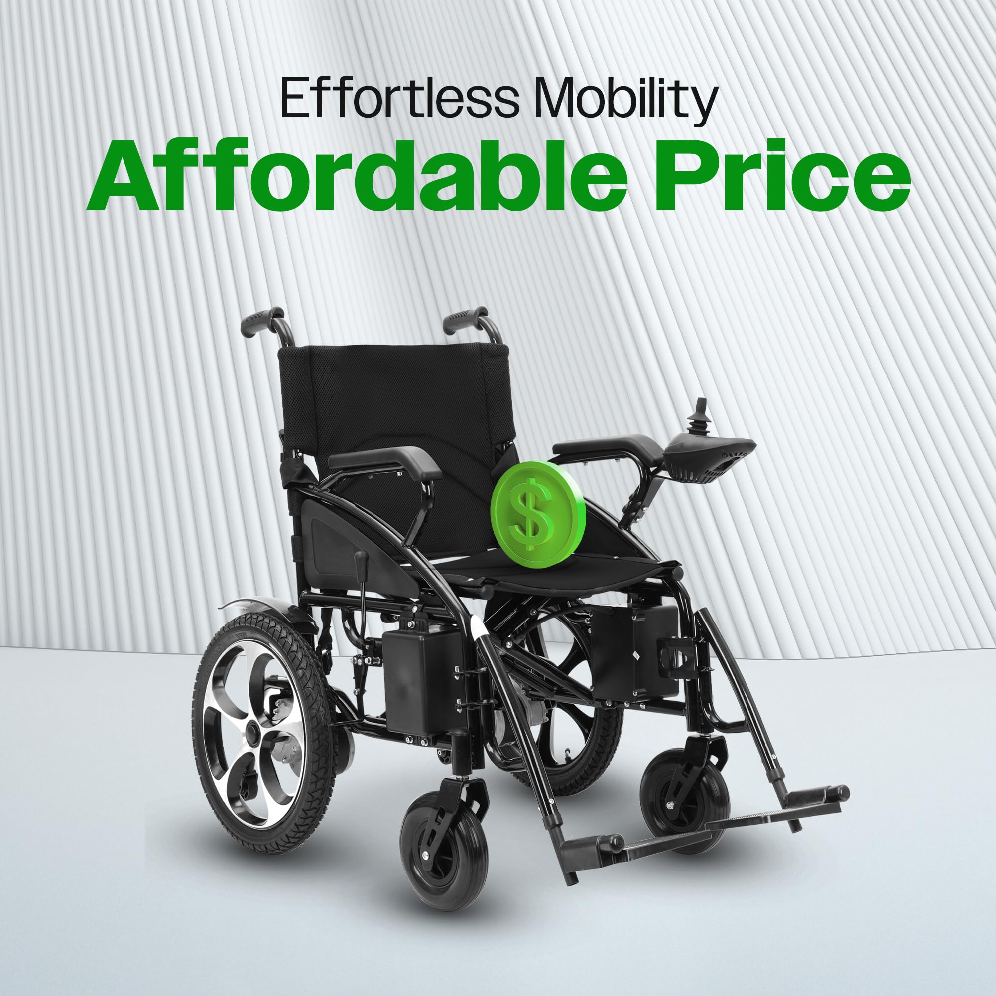 Culver Artemis Heavy Duty All-Terrain Electric Wheelchair for Adults & Seniors - 2xMotor Foldable Power Wheelchair (Black) - Ideal for Outdoor Adventures, Travel & Daily Mobility