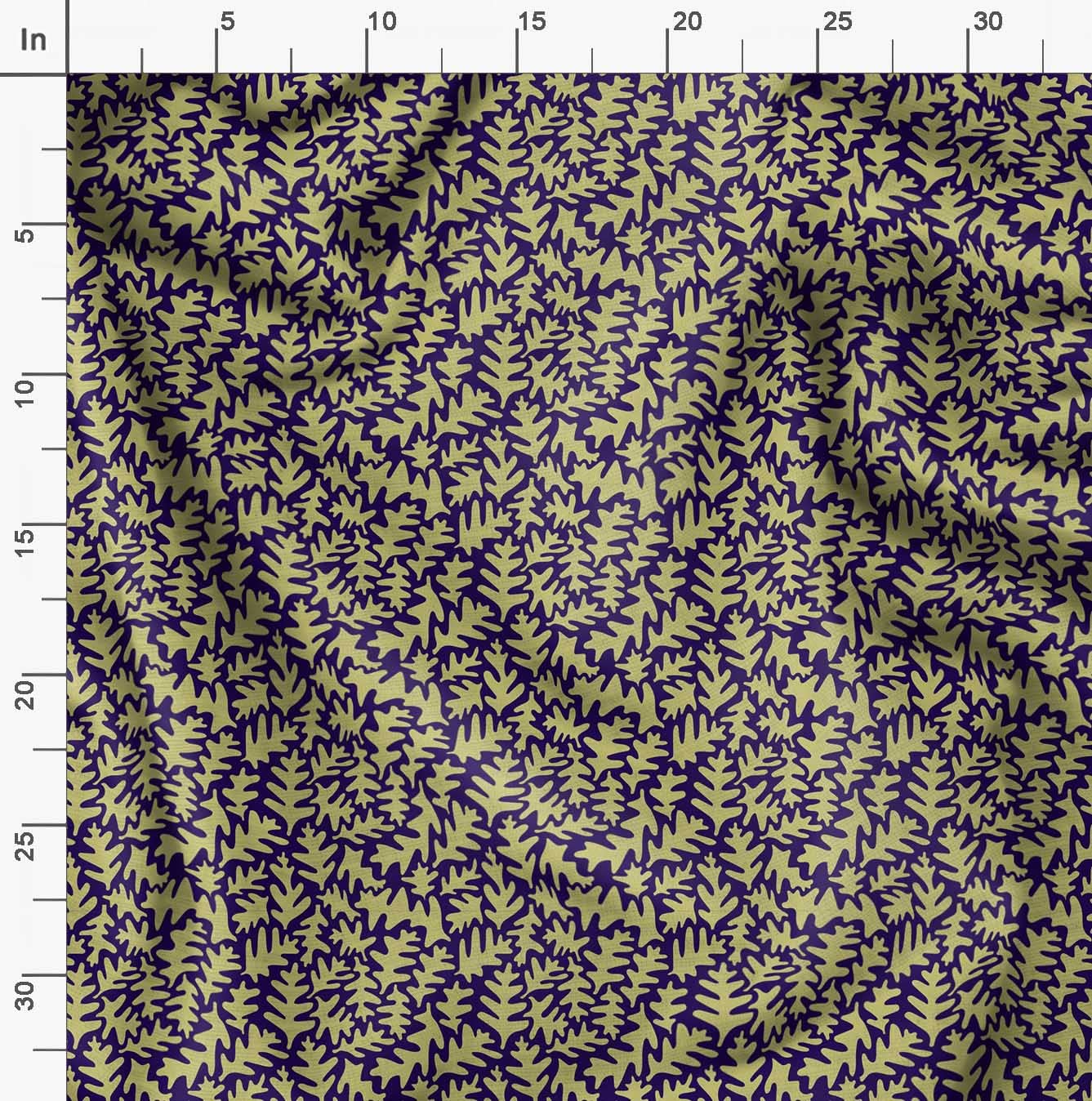 Soimoi Moss Georgette Blue Fabric by The Yard - 42 Inch Wide Leaves Print Fabric for Dresses, Scarves & Home Decor | Nature-Inspired Elegant Printed Fabric for DIY Fashion & Interior Design Projects