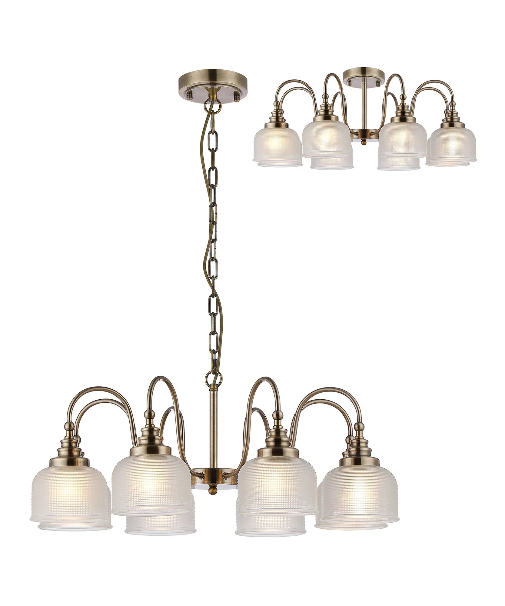 Cleron 3/5/8Lt Semi Flush Mount Pendant Light Fixture - Modern Ceiling Lighting in Multiple Colors for Living Room, Bedroom & Dining Room