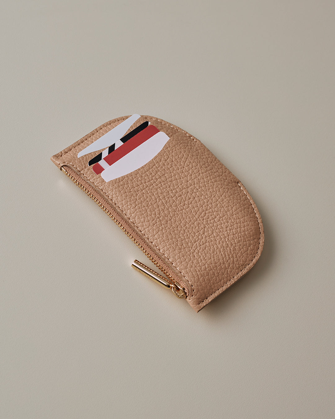 Premium Leather Curved Zip Cardholder Wallet - Slim RFID Blocking Wallet for Men & Women - Perfect for Travel, Business & Everyday Use