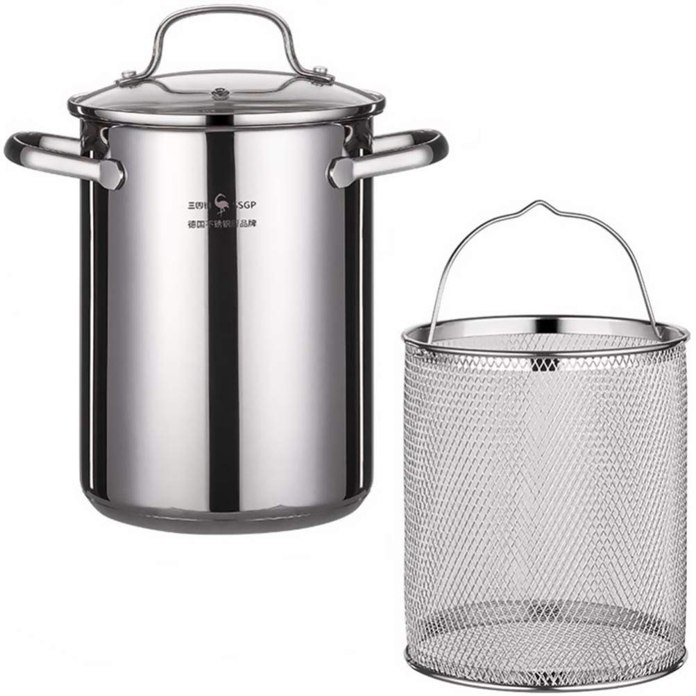 Premium Cabilock Stainless Steel Deep Fryer Pot Set - Japanese Style Tempura Fry Pan for Home Kitchen, Portable & Durable Frying Tool - Perfect for Cooking Tempura, Chicken Wings, and More