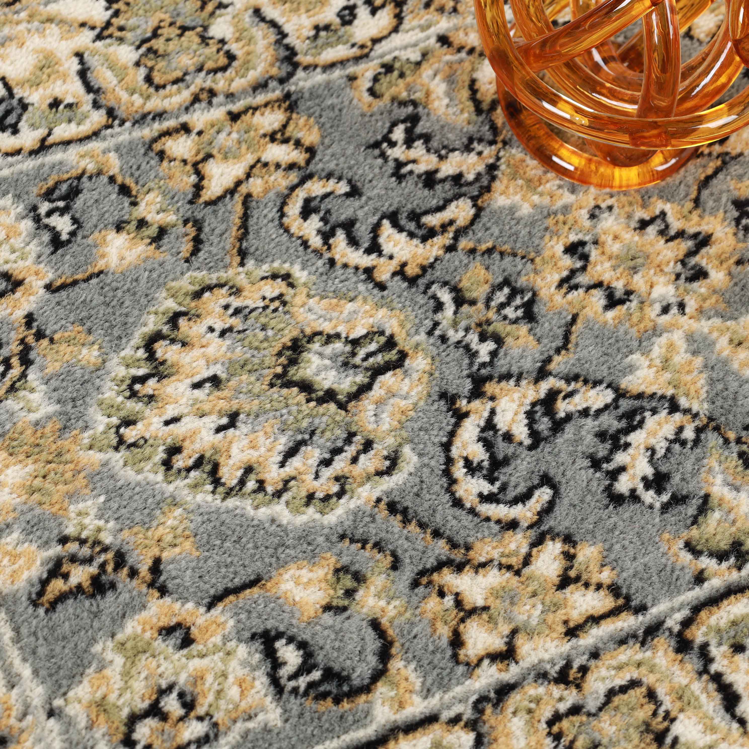 Lille Elegant Floral Indoor Area Rug - Non-Slip Soft Living Room Carpet Runner for Bedroom, Hallway & Entryway Decor
