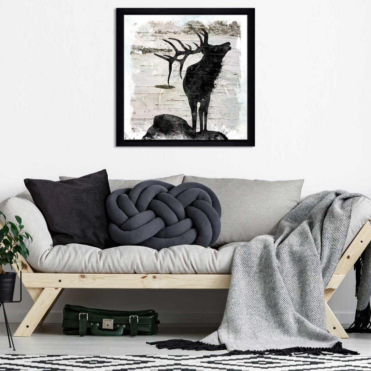 Carol Robinson Birchbark Elk Acrylic Print - Native American Art Wall Decor for Living Room, Office & Cabin