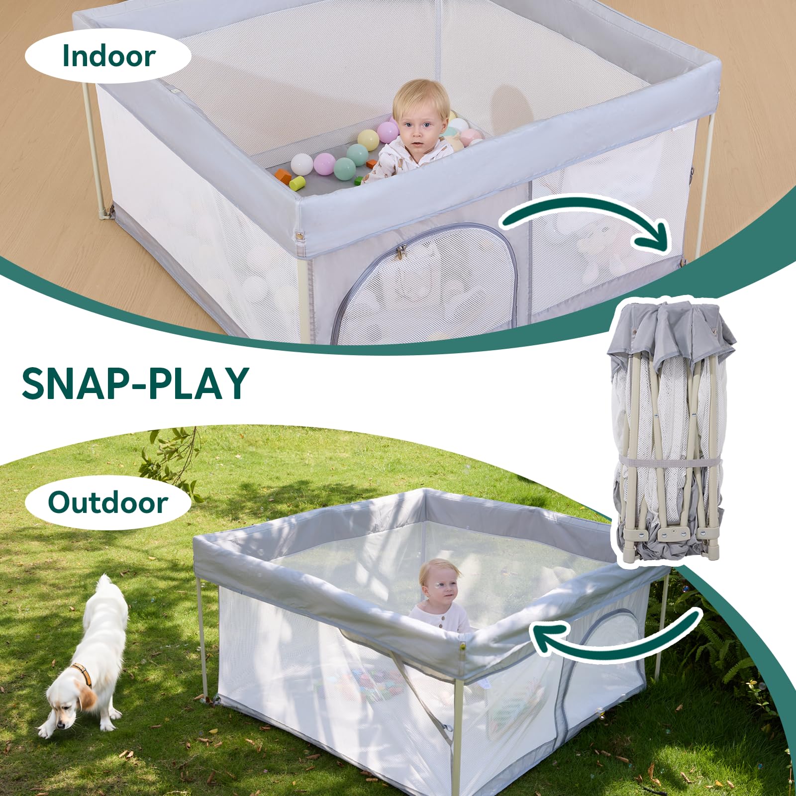 BABELIO Foldable Baby Playpen 50