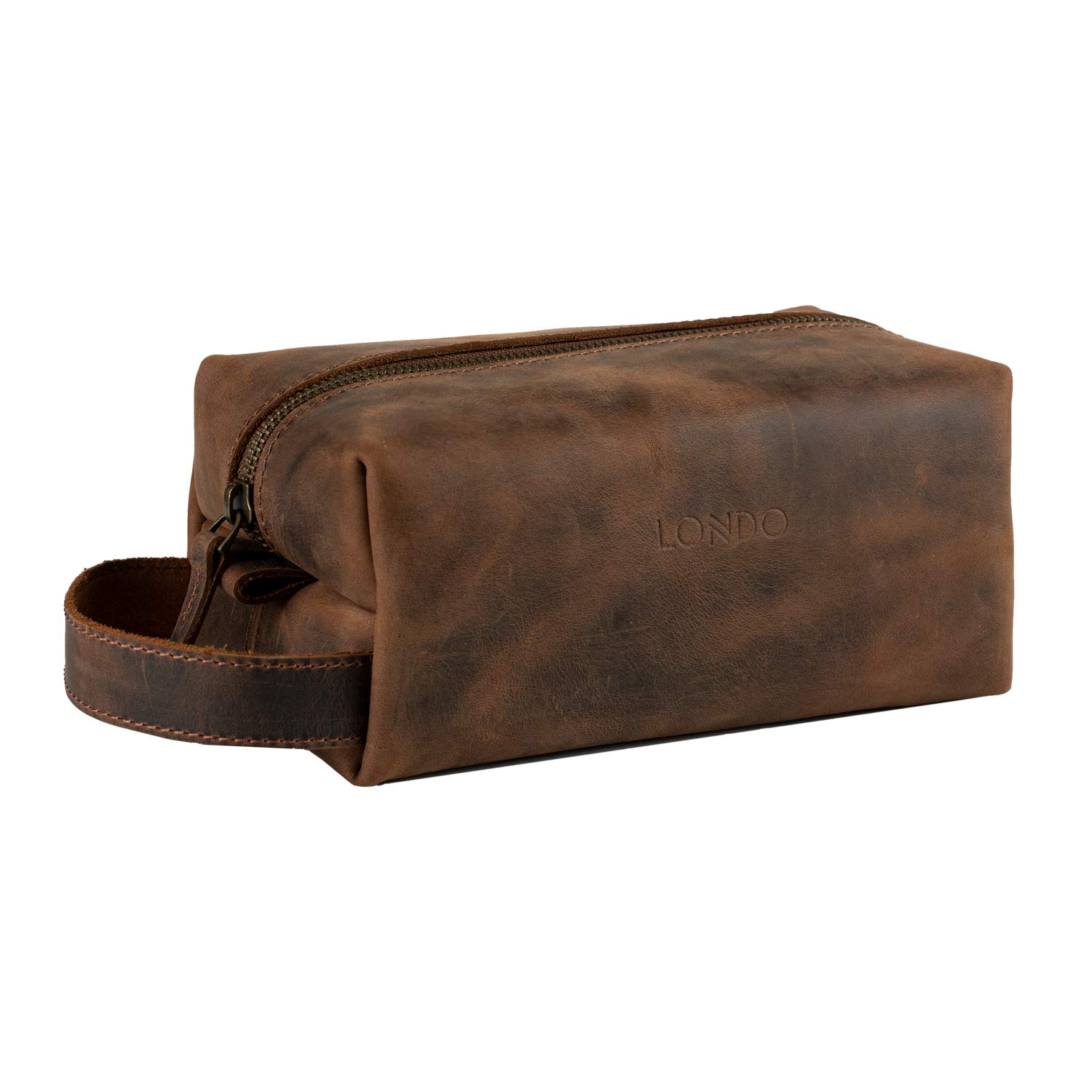 Premium Genuine Leather Travel Toiletry Bag for Men & Women - Waterproof Makeup & Shaving Organizer - Ideal for Business Trips, Gym, Camping & Vacation Essentials