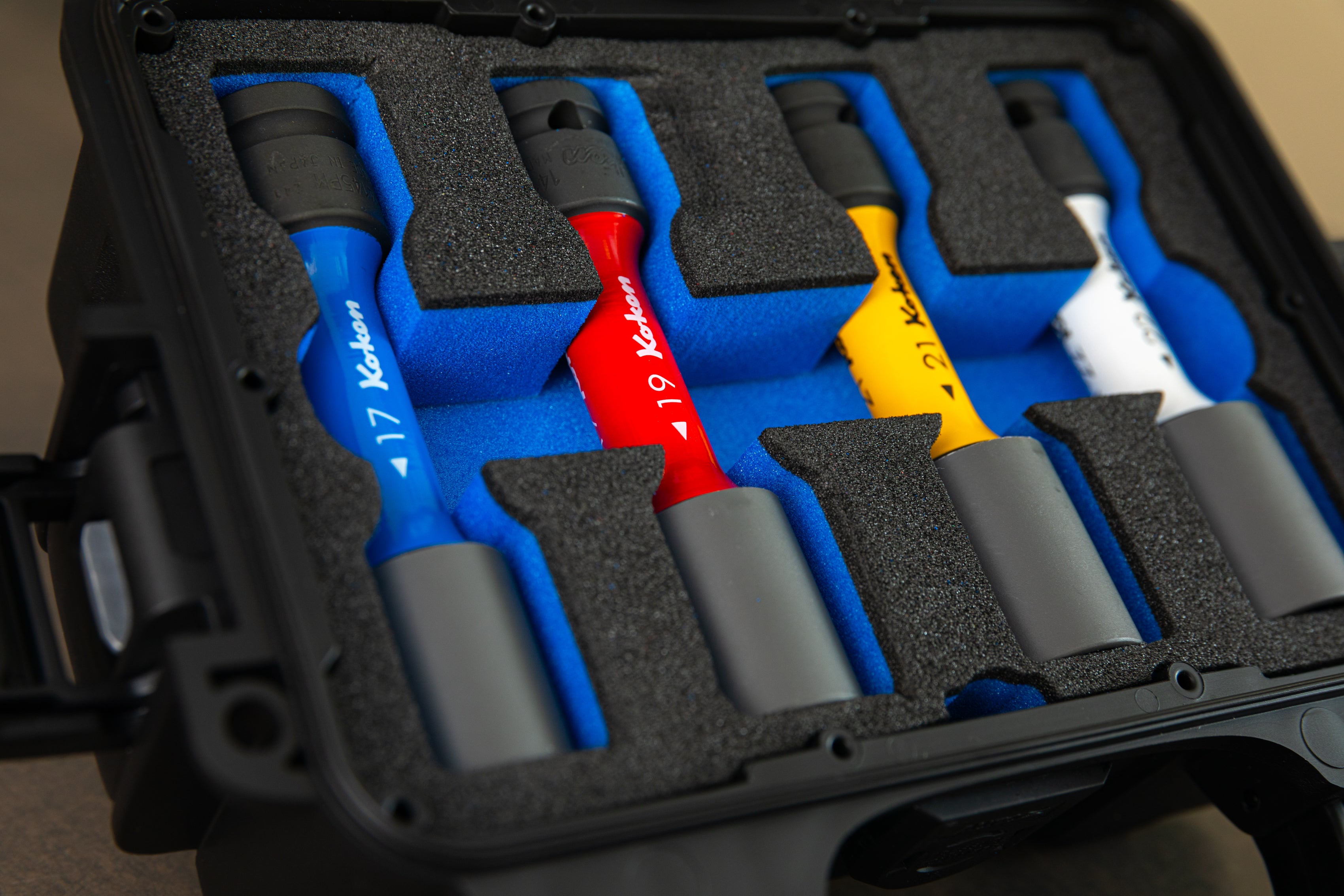 Koken 4-Piece 1/2 Inch Drive Wheel Socket Set with Durable Hard Case - Perfect for Auto Repair, Tire Changes & DIY Car Maintenance