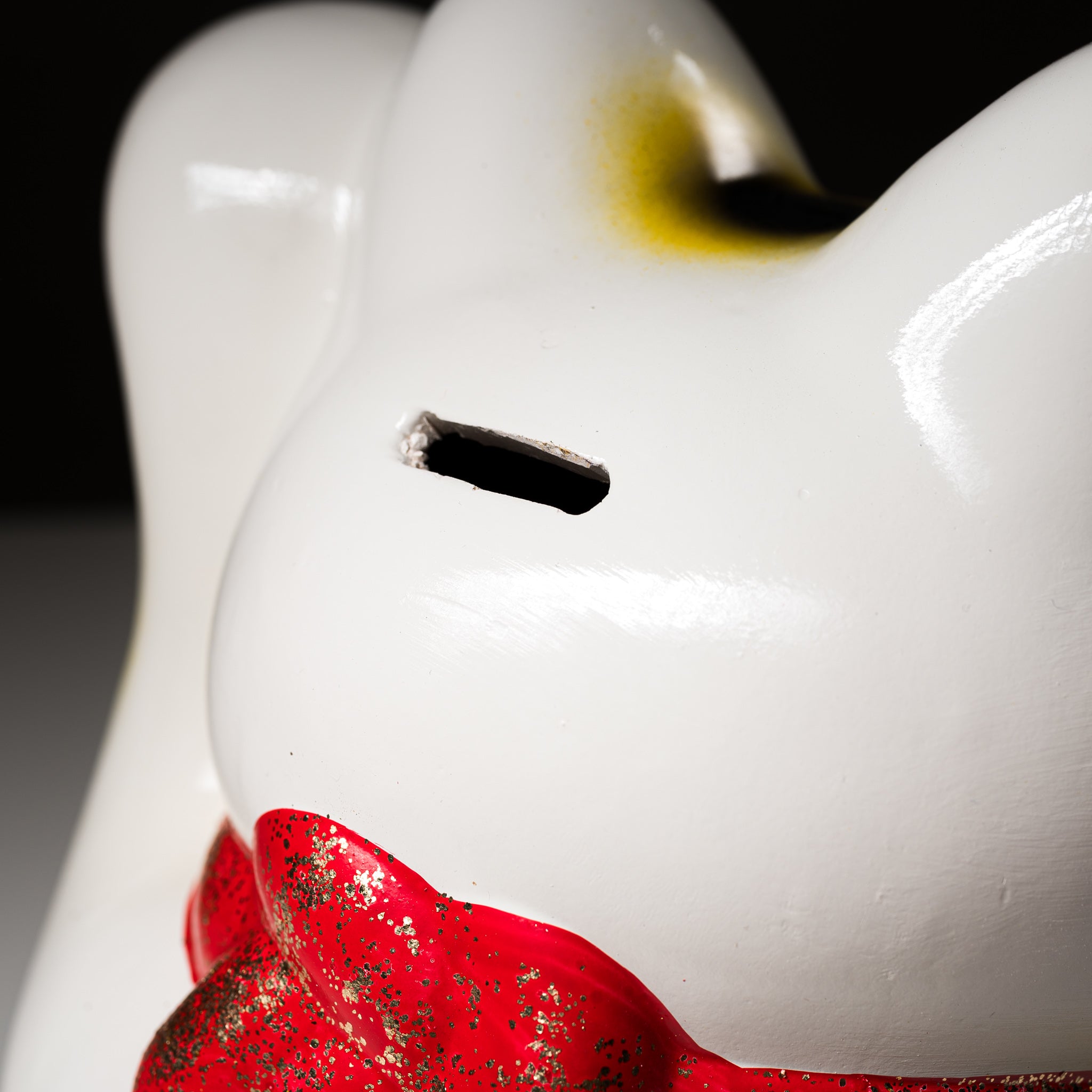 Tokoname Ware Lucky Cat Ornament - 33cm Left Hand Waving Maneki Neko for Home Decor, Office & Gift | Japanese Fortune Cat Figurine for Good Luck & Prosperity