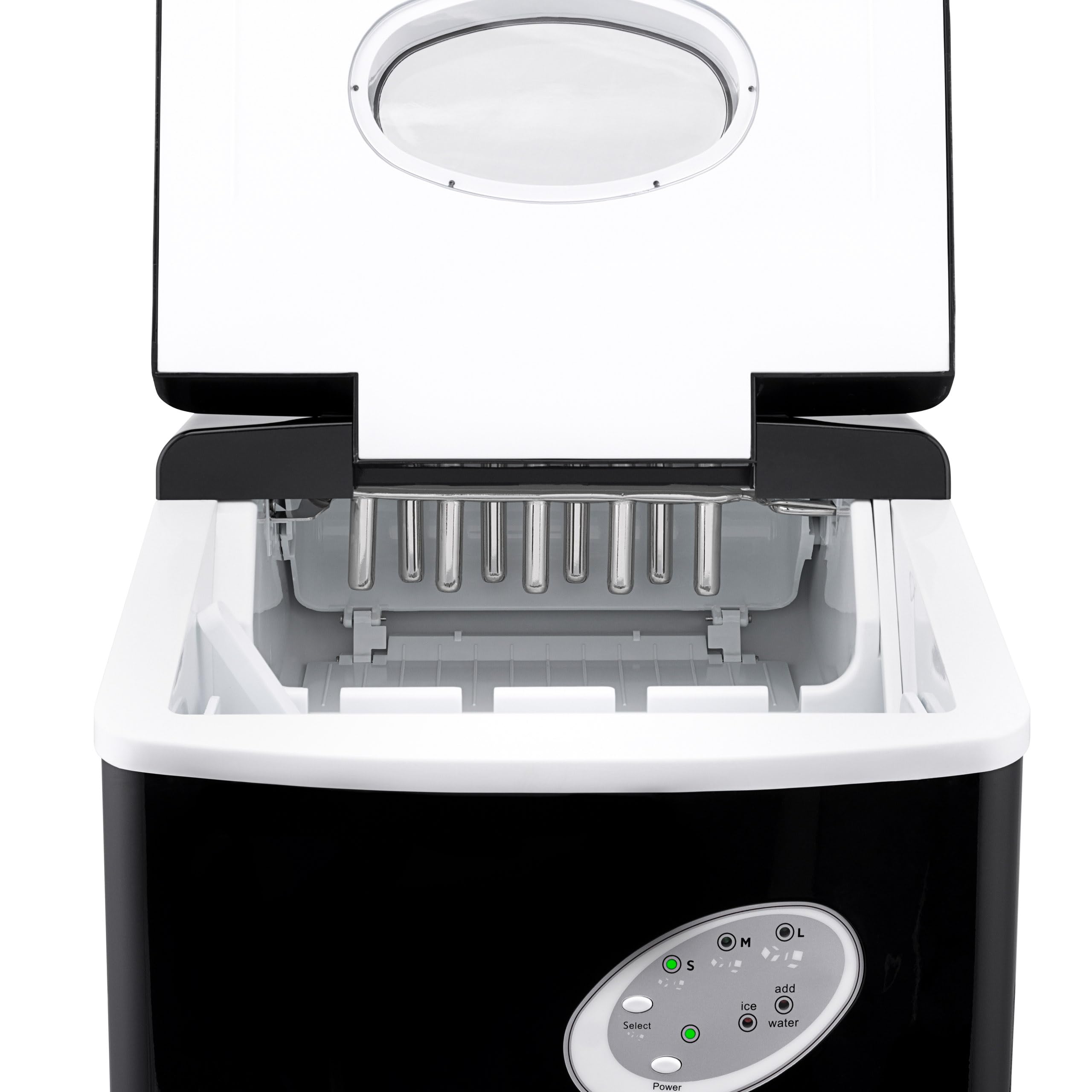 NewAir Black Countertop Ice Maker Machine - Compact Automatic Ice Cube Maker, Makes 28 lbs in 24 Hours, Ready in 6 Minutes - Perfect for Home, Kitchen, Office, Bar, Parties & Outdoor Events