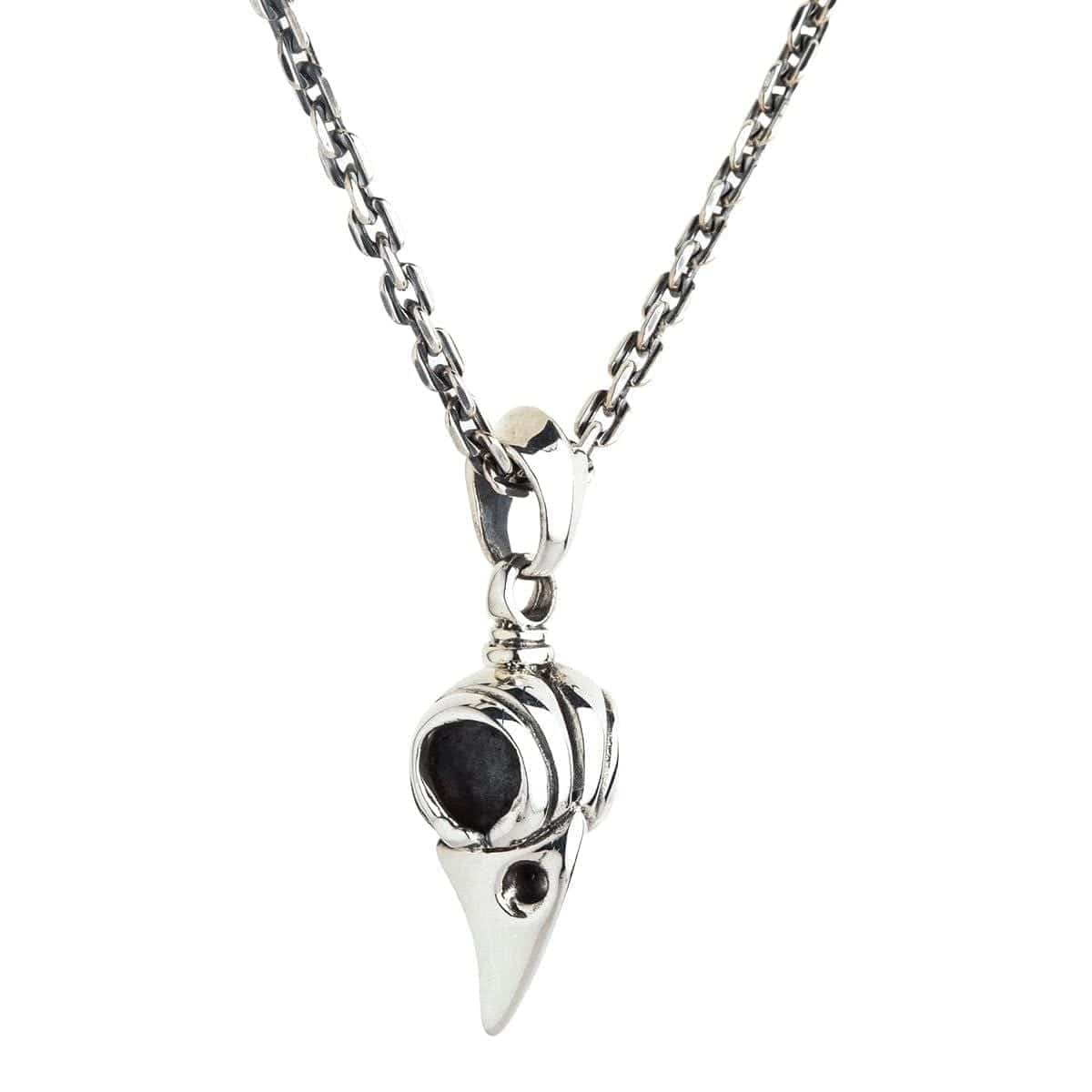 Gothic Crow Skull Bone Pendant Necklace - Sterling Silver Jewelry for Men & Women - Perfect for Halloween, Gothic Fashion, and Dark Aesthetic Outfits