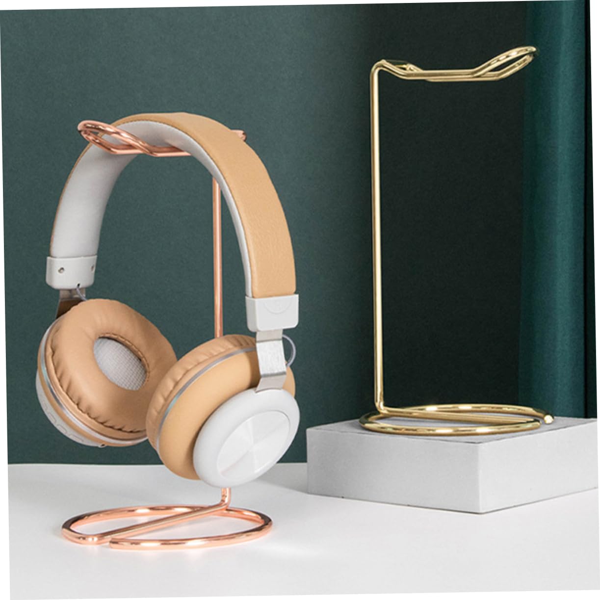 KOMBIUDA Heavy Duty Metal Headphone Stand - Dual Hook Desk Organizer for Gaming Headphones & Accessories | Perfect for Gamers, Streamers & Office Workspaces