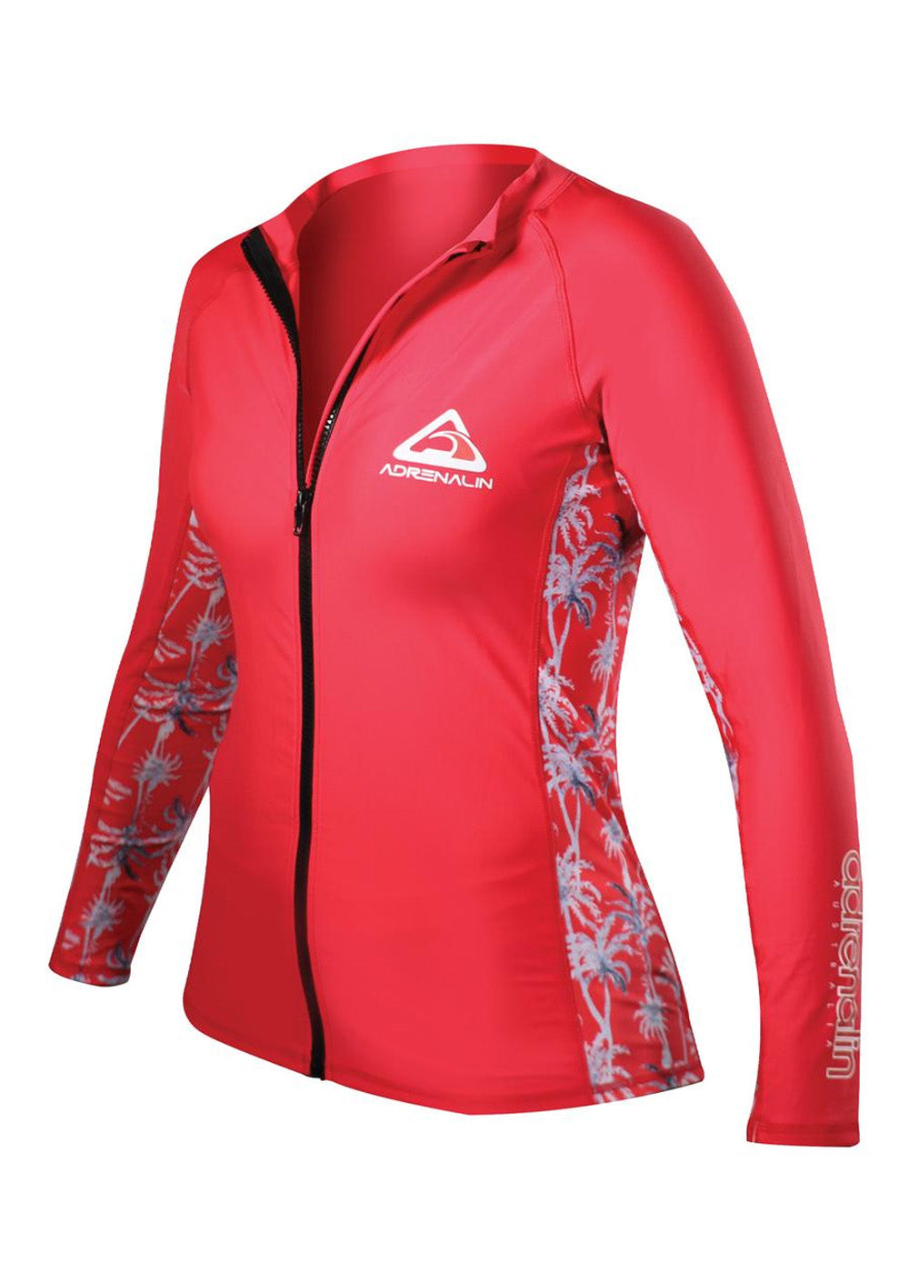 Adrenalin Women's Long Sleeve Zip Up Rash Guard - UPF 50+ Sun Protection for Surfing, Swimming & Water Sports