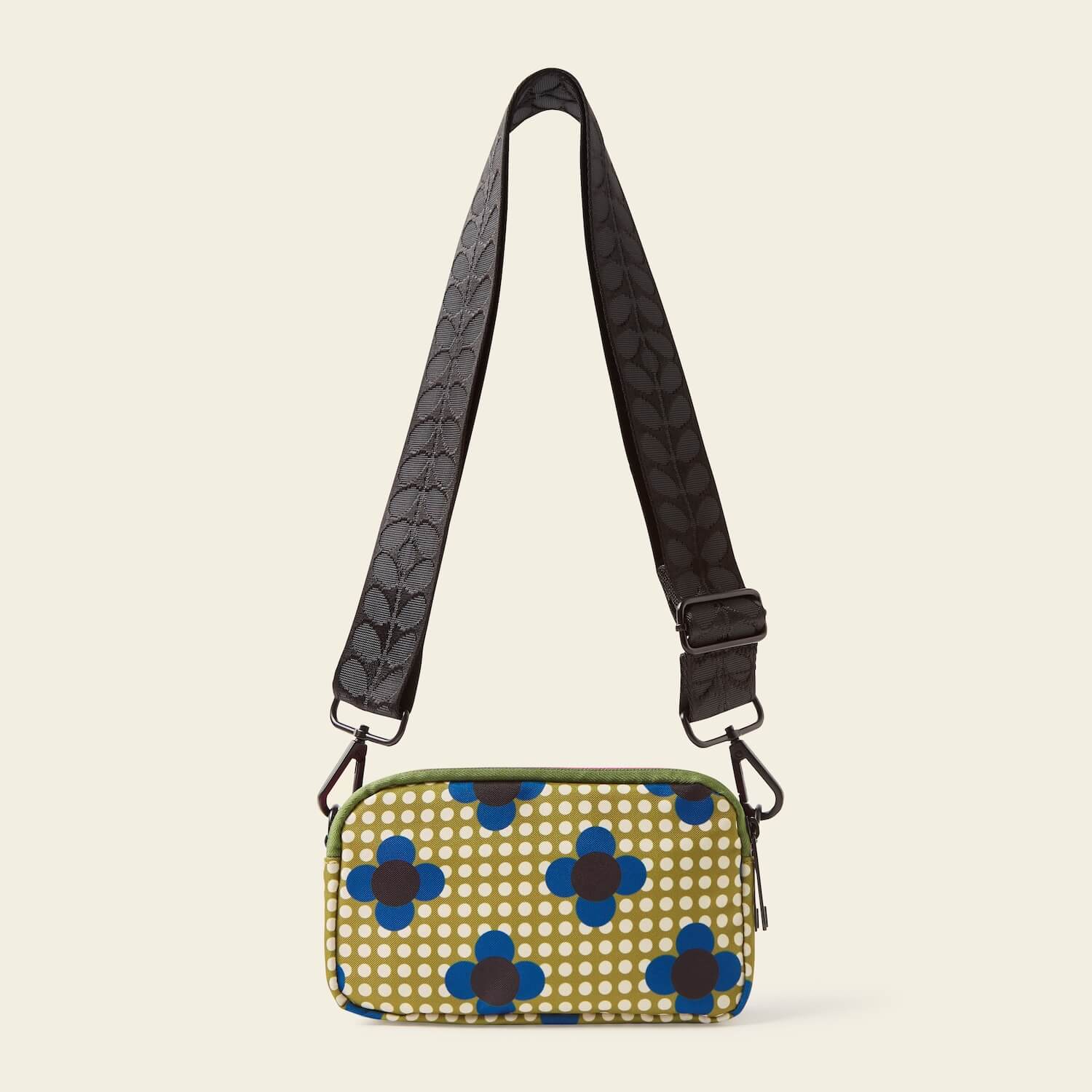 Polka Dot Olive Crossbody Bag with Adjustable Strap - Stylish & Lightweight for Travel, Shopping & Everyday Use