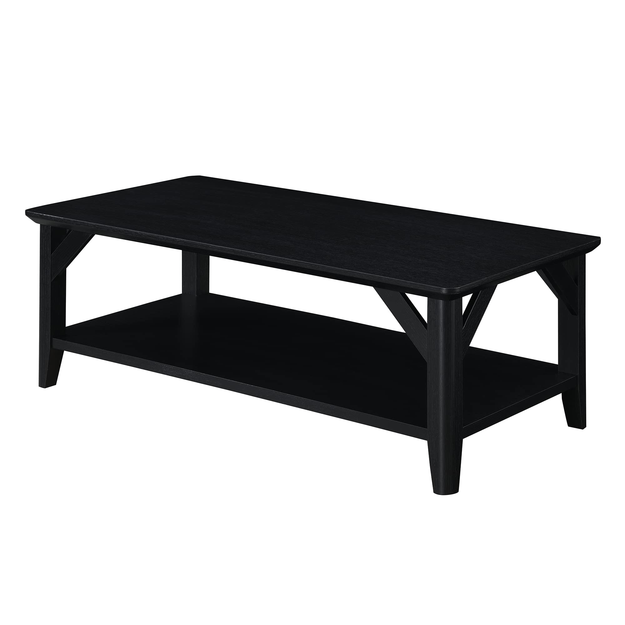 Winston Coffee Table with Shelf - Modern Black End Table for Living Room, Office & Small Spaces | Stylish & Functional Home Decor