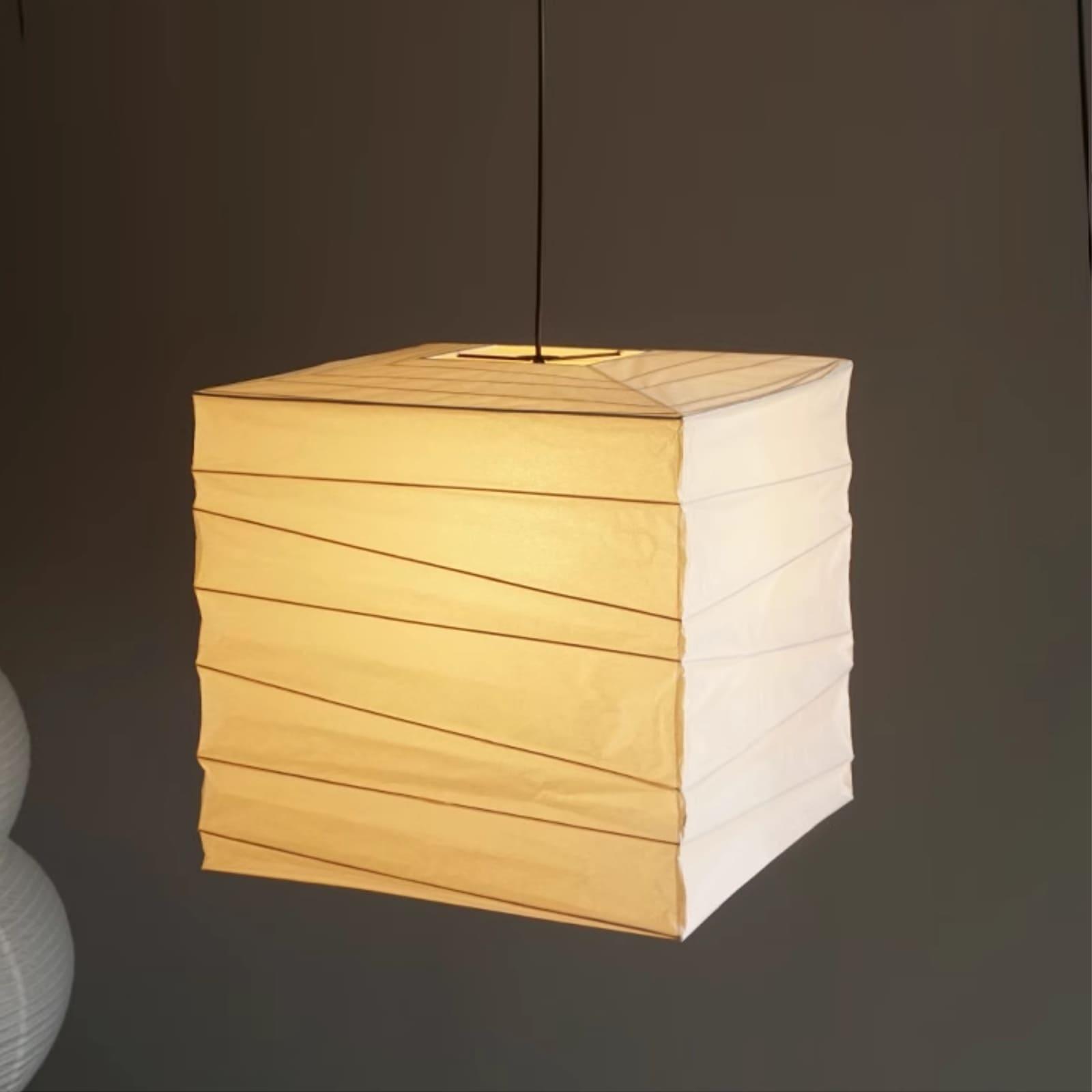 Ayla Modern Paper Cube Pendant Light - Stylish Hanging Lamp for Living Room, Bedroom, and Dining Room Decor