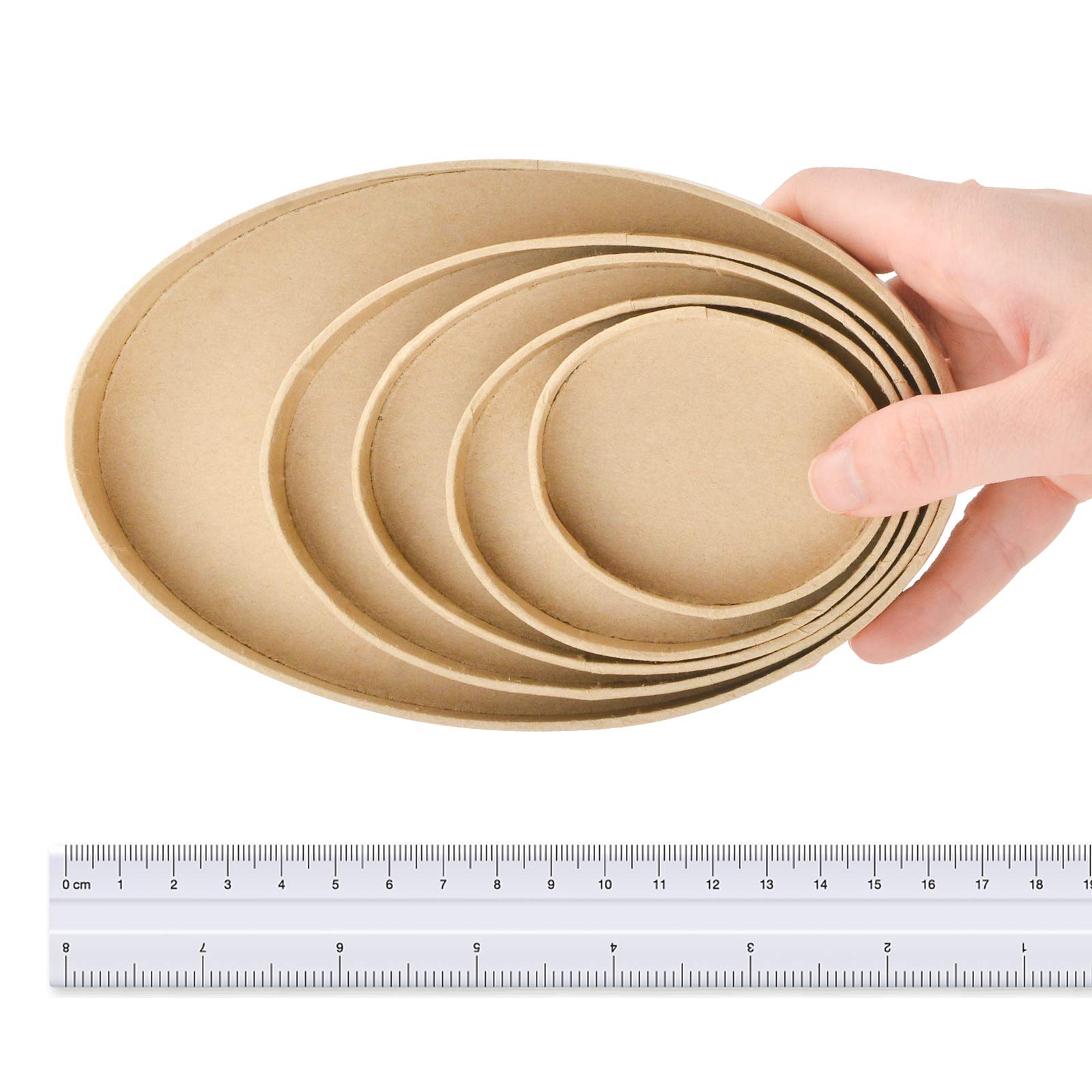WANDIC Set of 5 Oval Mini Kraft Paper Mache Boxes with Lids - Perfect for Crafting, Jewelry Storage, Cosmetics & Home Organization - Great for DIY Projects, Gift Wrapping & Party Favors