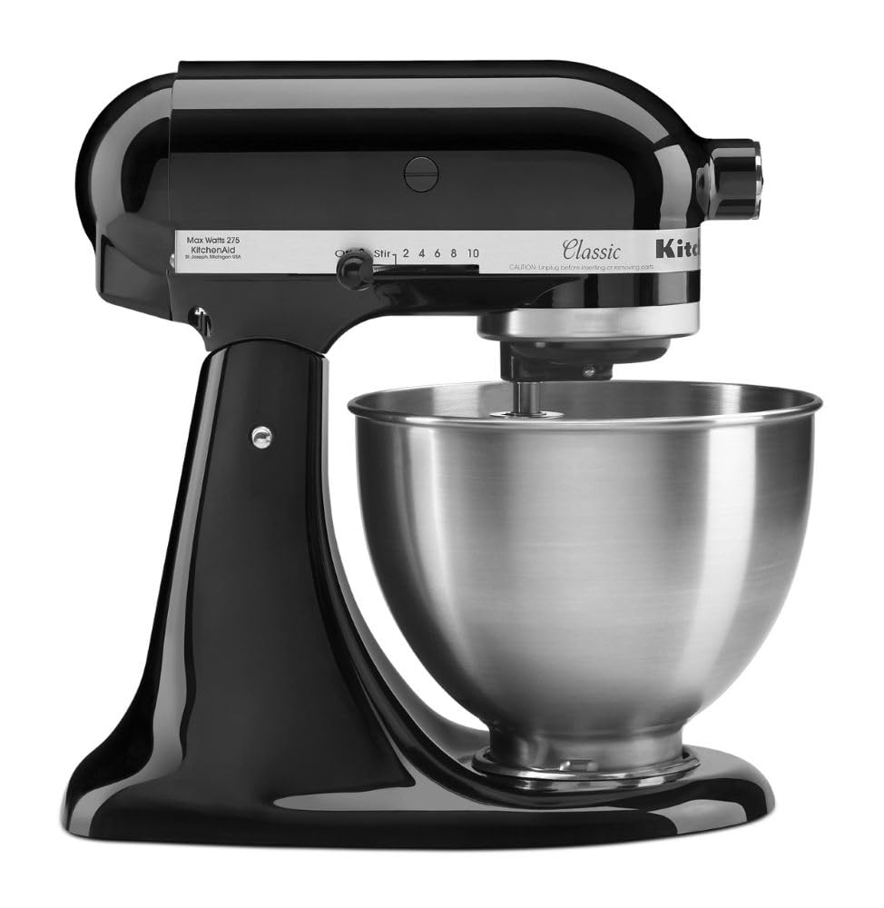 KitchenAid Classic Series 4.5-Quart Tilt-Head Stand Mixer - Onyx Black (K45SSOB) | Professional Baking & Mixing for Cookies, Cakes & Dough | Perfect for Home Bakers & Kitchen Enthusiasts