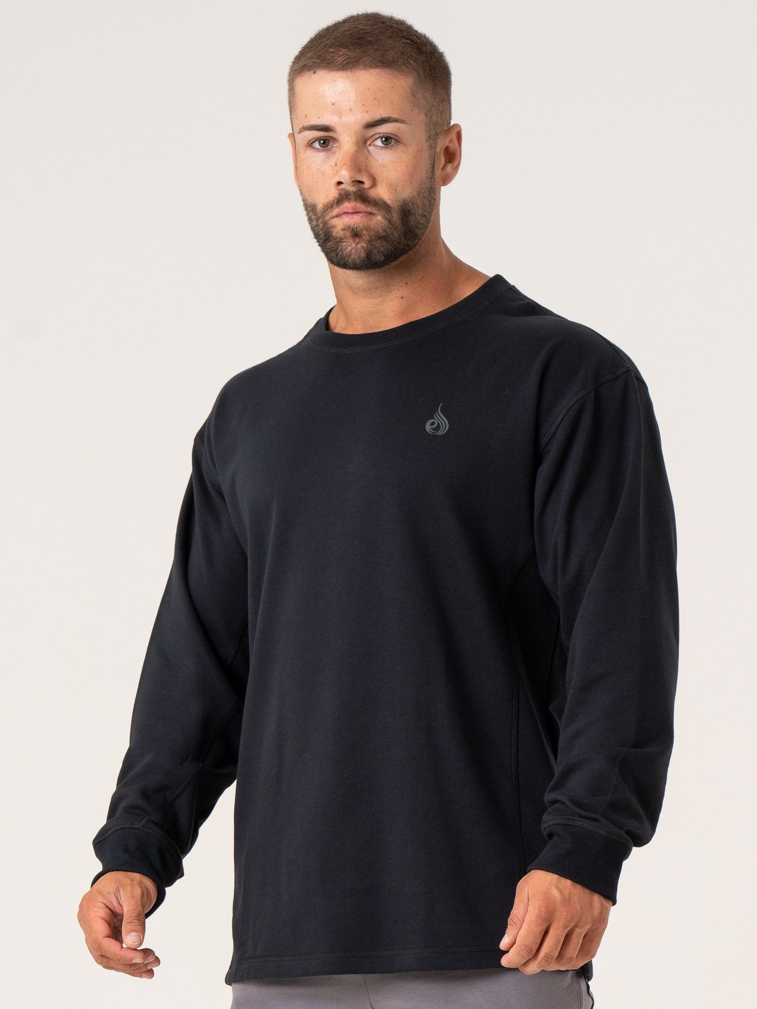 Premium Force Crew Neck T-Shirt for Men - Soft Cotton Black Tee - Casual Wear & Gym Workout Shirt