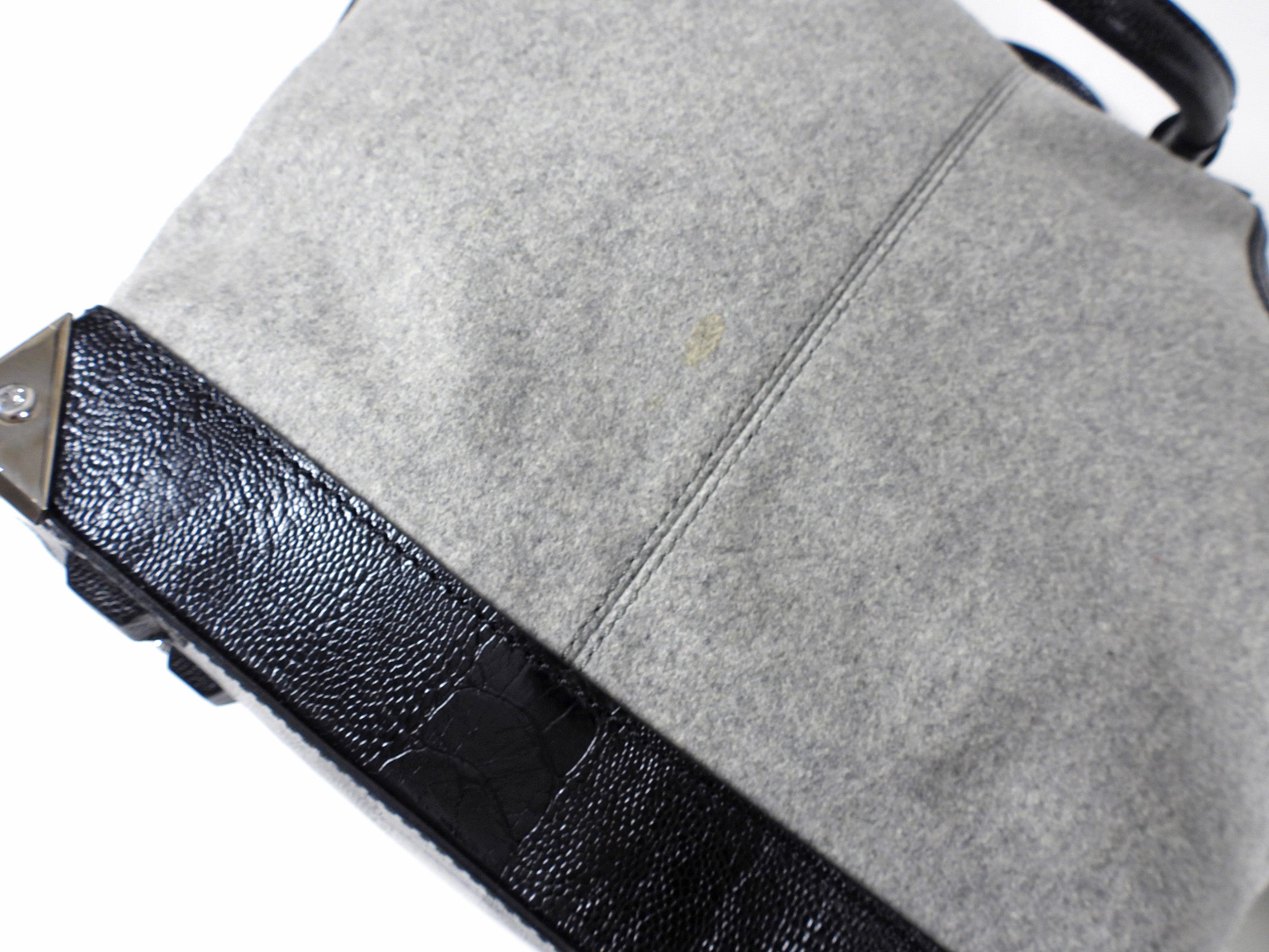 Alexander Wang Grey Felt Emile Prisma Large Tote Bag for Women - Stylish Designer Handbag for Work, Travel & Everyday Use