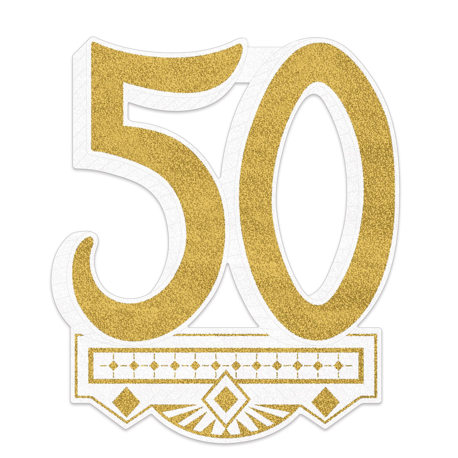 12 Pack Beistle 50th Anniversary Party Decorations - Gold & Black Celebration Crests for Birthday, Anniversary & Retirement Parties - Perfect for Table Decor, Wall Hangings & Photo Backdrops