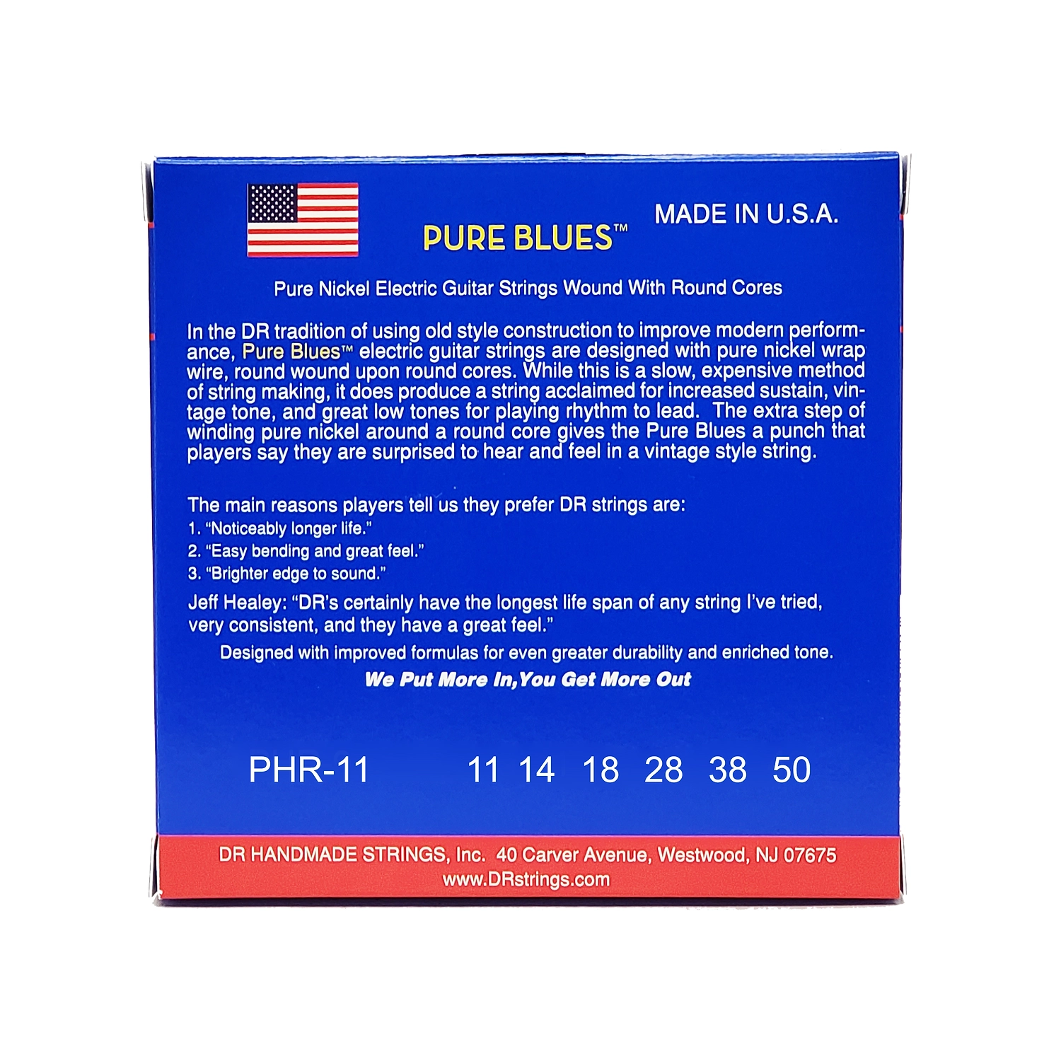 DR Pure Blues™ Pure Nickel Electric Guitar Strings (11-50 Gauge) - Heavy Gauge for Warm Tone & Sustain - Perfect for Blues, Rock & Jazz Performances