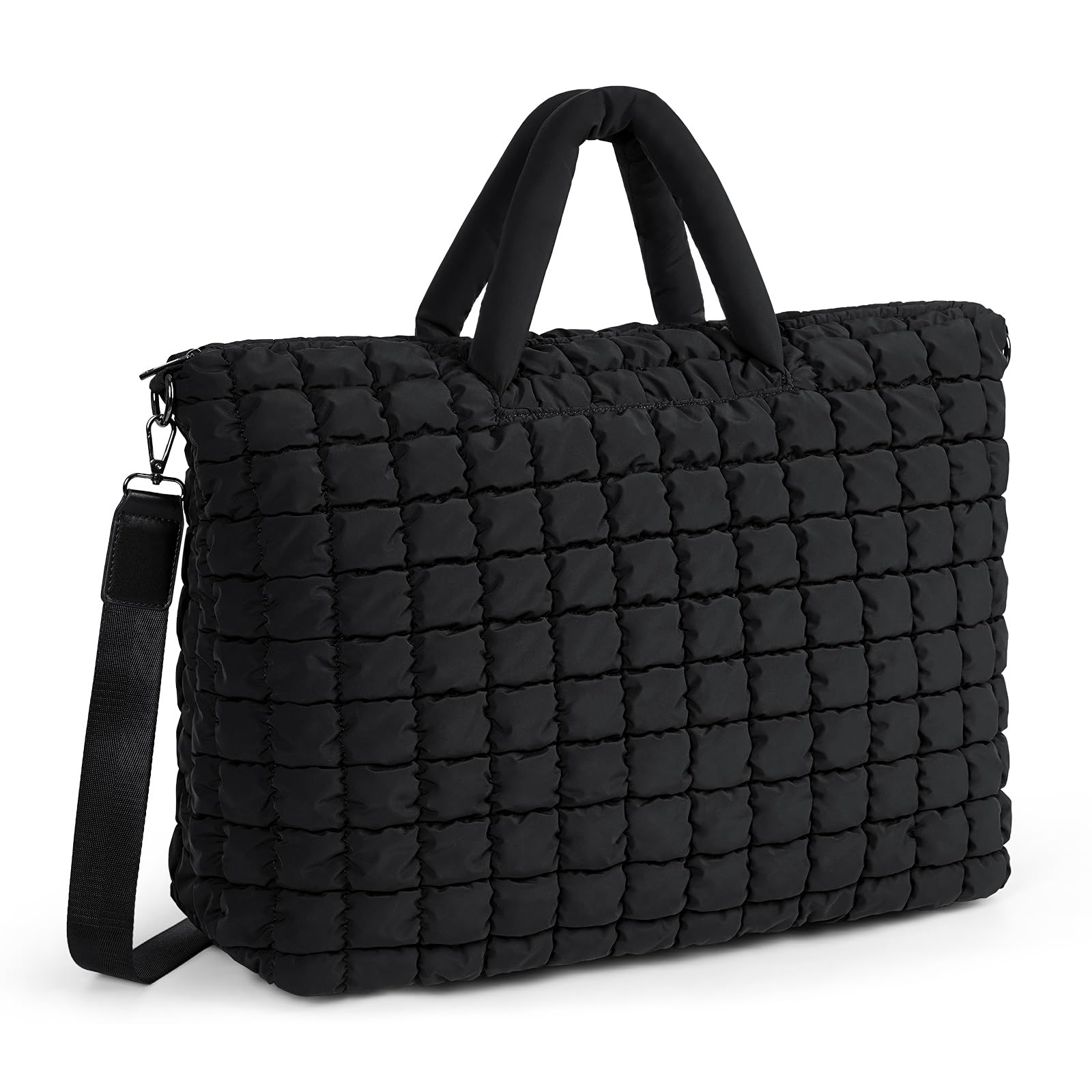 Quilted Duffle Bag for Travel - Large Puffer Weekender & Gym Tote for Carry-On Luggage & Overnight Trips
