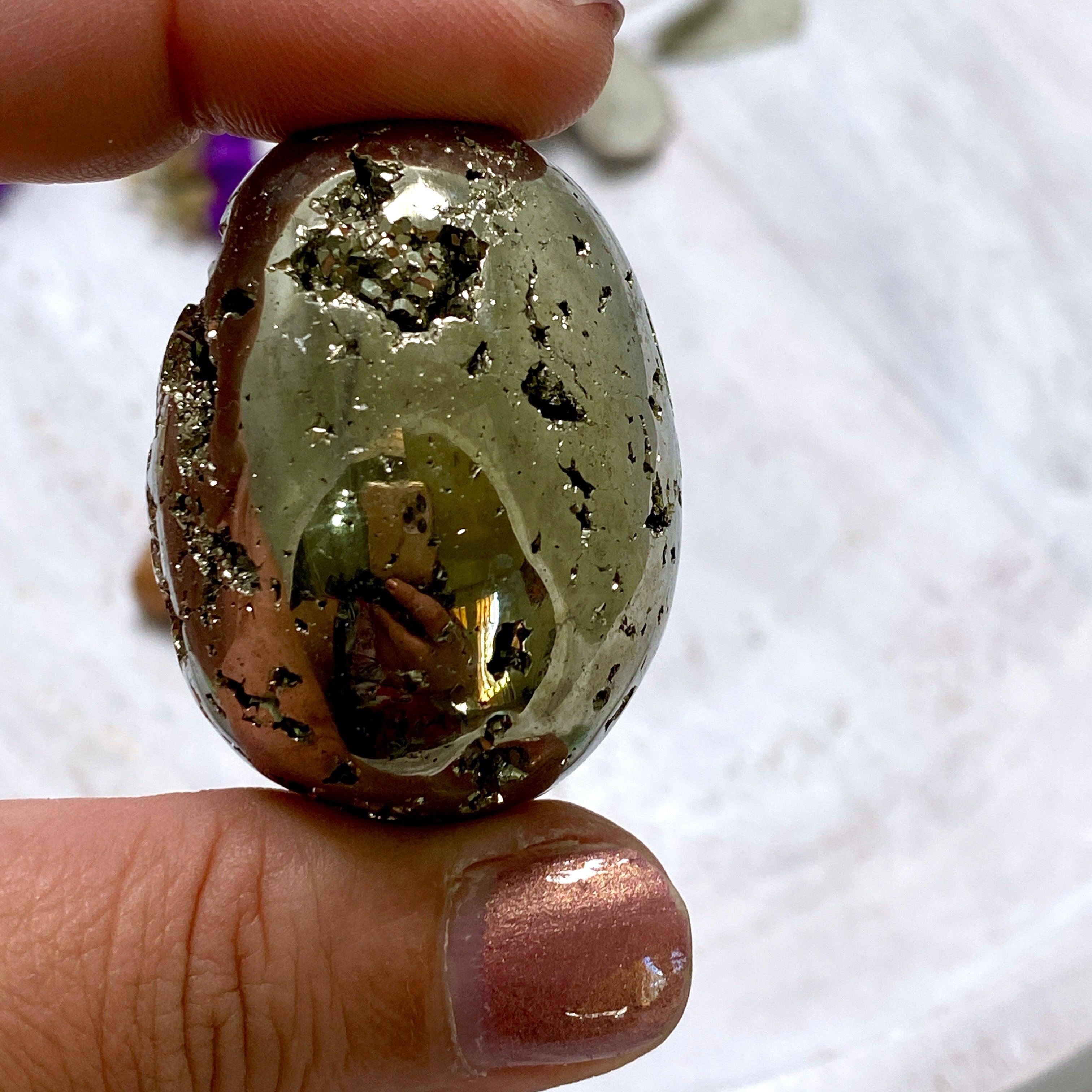 Premium Grade Pyrite Egg (A-Grade) - Natural Mineral Specimen for Home Decor, Feng Shui & Crystal Healing Collection | Perfect for Meditation, Gifts & Spiritual Practices