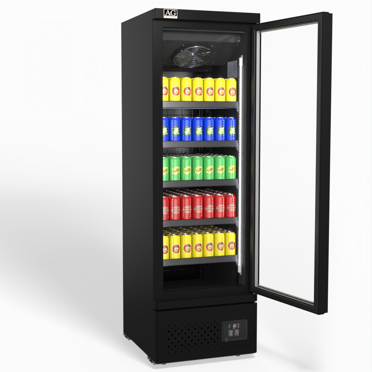 450L Single Glass Door Upright Display Refrigerator for Commercial Use - Perfect for Supermarkets, Convenience Stores, and Restaurants