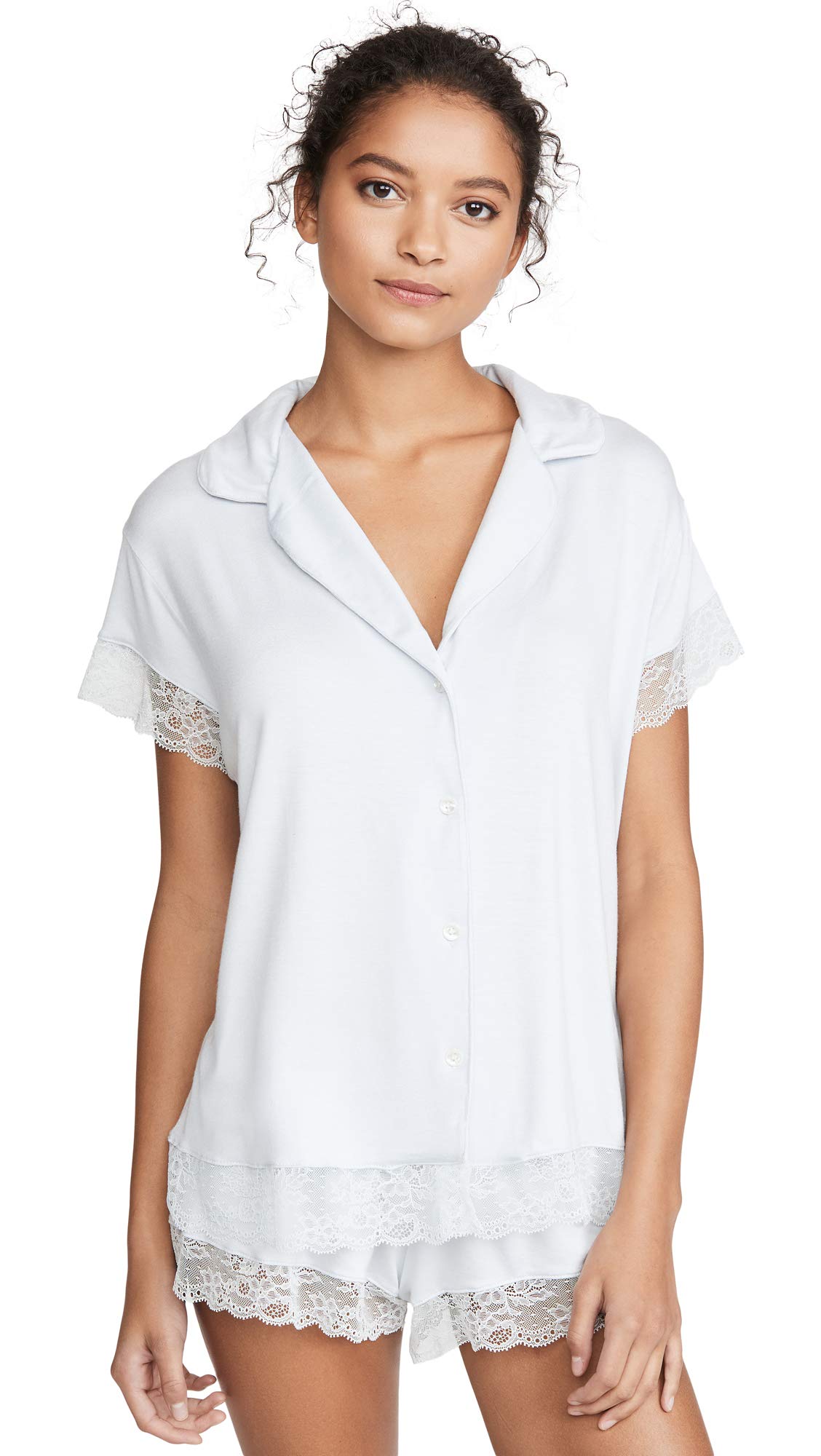 Eberjey Women's Malou Lace Shorts Pajama Set - Soft Sleepwear for Women, Comfortable Loungewear for Summer Nights & Relaxing at Home