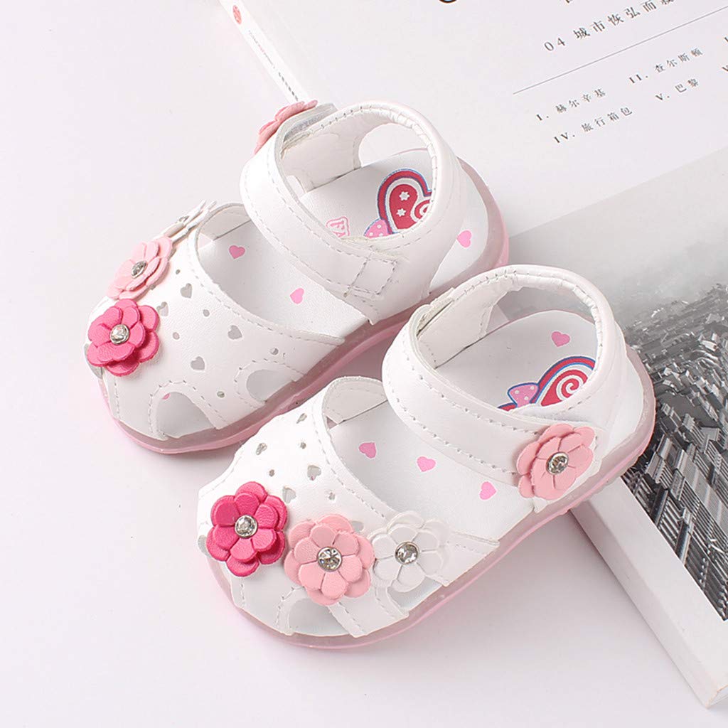 Lykmera LED Light Up Sneakers for Toddler Girls - Breathable Baby Sports Shoes with Floral Design, Non-Slip Kids Sandals for Walking & Play - Perfect for Outdoor Activities, Birthday Gifts & Nighttime Visibility