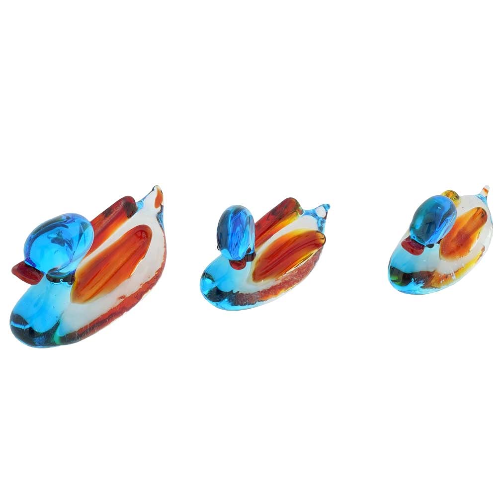 Authentic Murano Glass Duck Family Set - Handmade in Venice Italy - Elegant Home Decor & Gift for Collectors - Perfect for Table Centerpieces, Shelf Displays & Wedding Decorations