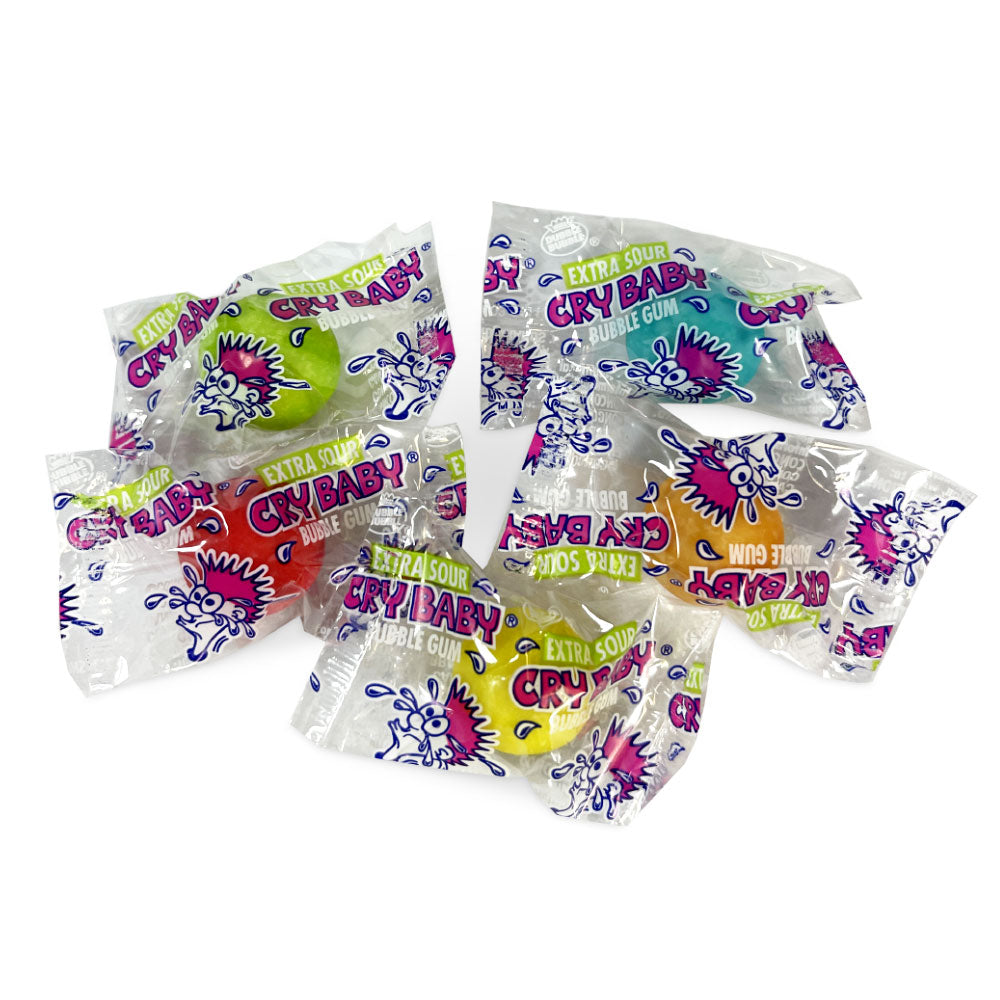 Cry Baby Nitro Sours Bubble Gum - 9 Pieces per Tube (24 Tubes per Box) | Sour Candy for Parties, Gifts & Snacking