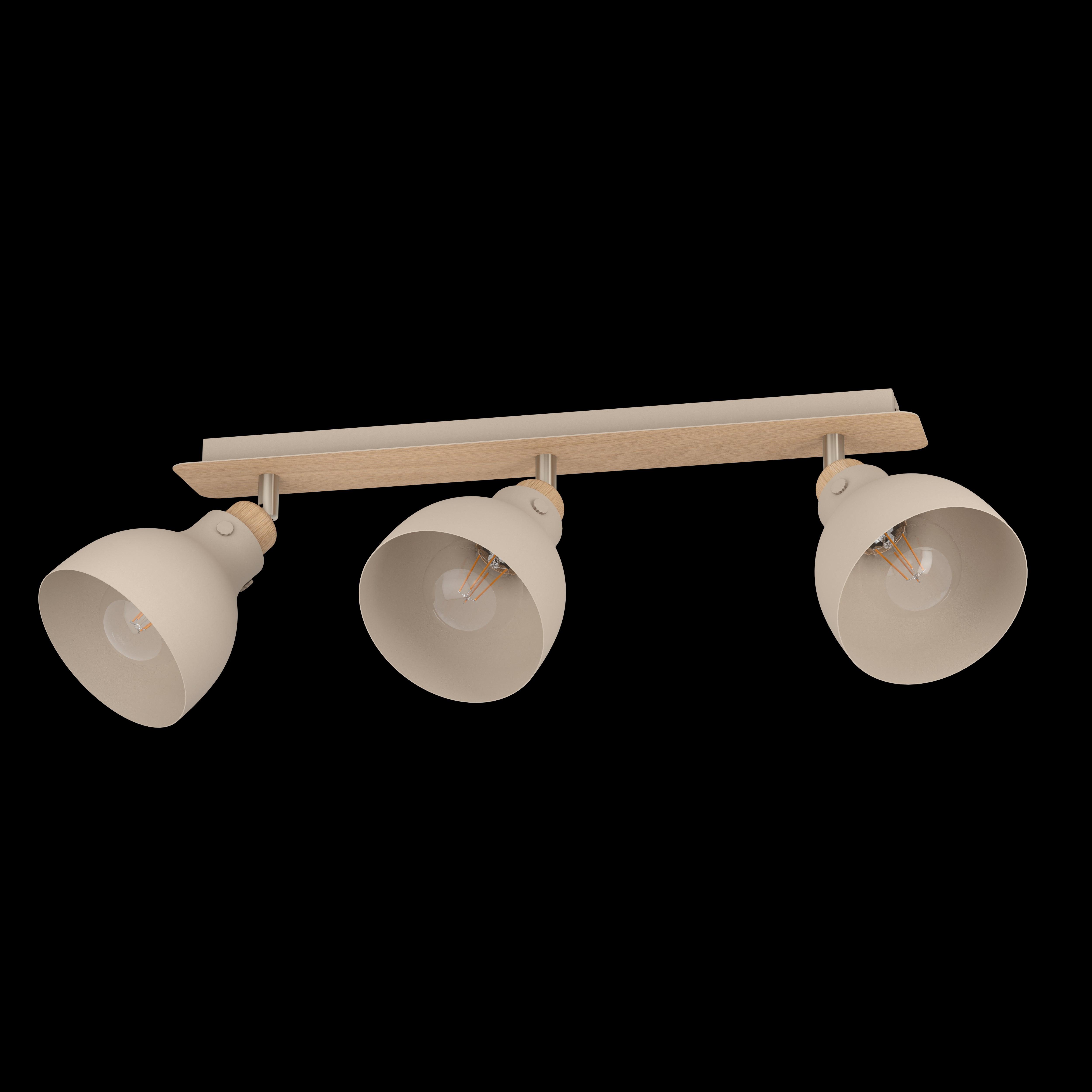 Eglo Arrecife 3-Light Bar Spotlight in Nickel & Sandy Finish - Modern Ceiling Lighting for Living Room, Bedroom, and Kitchen