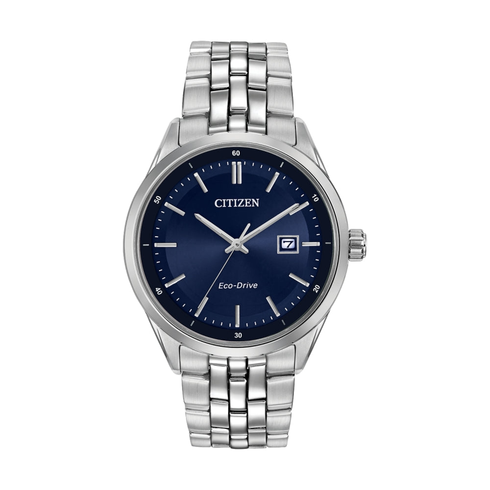Addysen Eco-Drive 41mm Blue Dial Stainless Steel Bracelet Watch for Men - Perfect for Business, Casual & Outdoor Activities