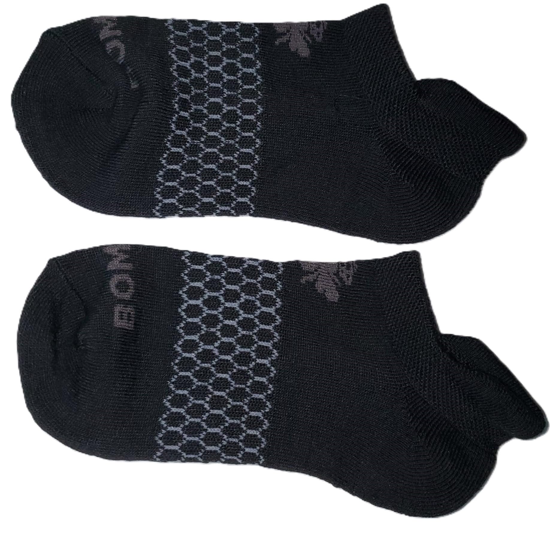 BOMBAS 6-Pack Men's Ankle Socks Large Size - Black - Comfortable Athletic & Casual Socks for Running, Gym, Work & Everyday Wear
