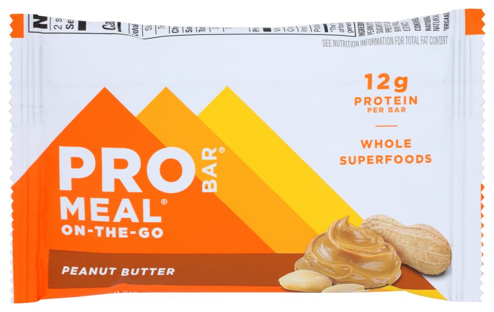 Organic Peanut Butter Protein Meal Bar - Gluten-Free, Non-GMO, 12 Pack | Healthy Snack for Hiking, Workouts & On-the-Go Nutrition