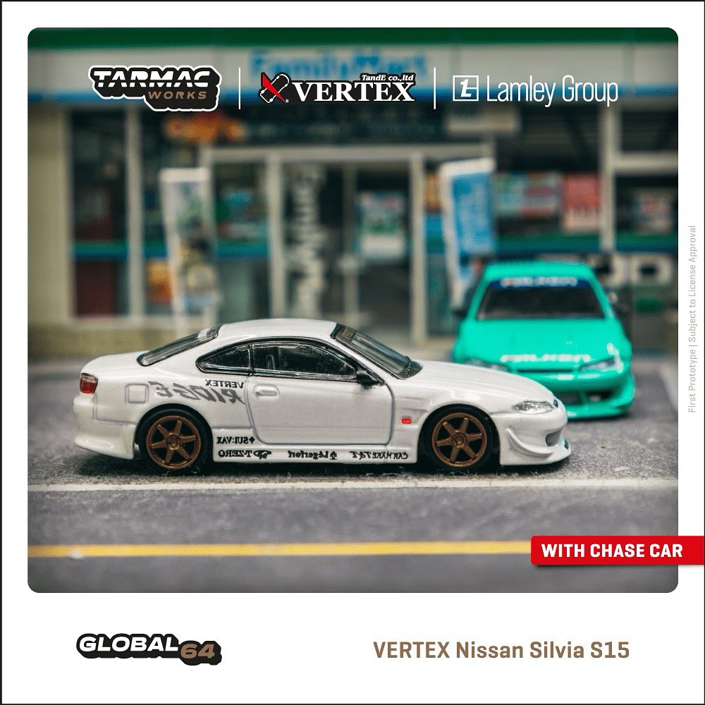 Tarmac Works 1/64 Scale Nissan Silvia S15 Vertex White Diecast Model Car - Perfect for Collectors, Display, and Racing Scenes