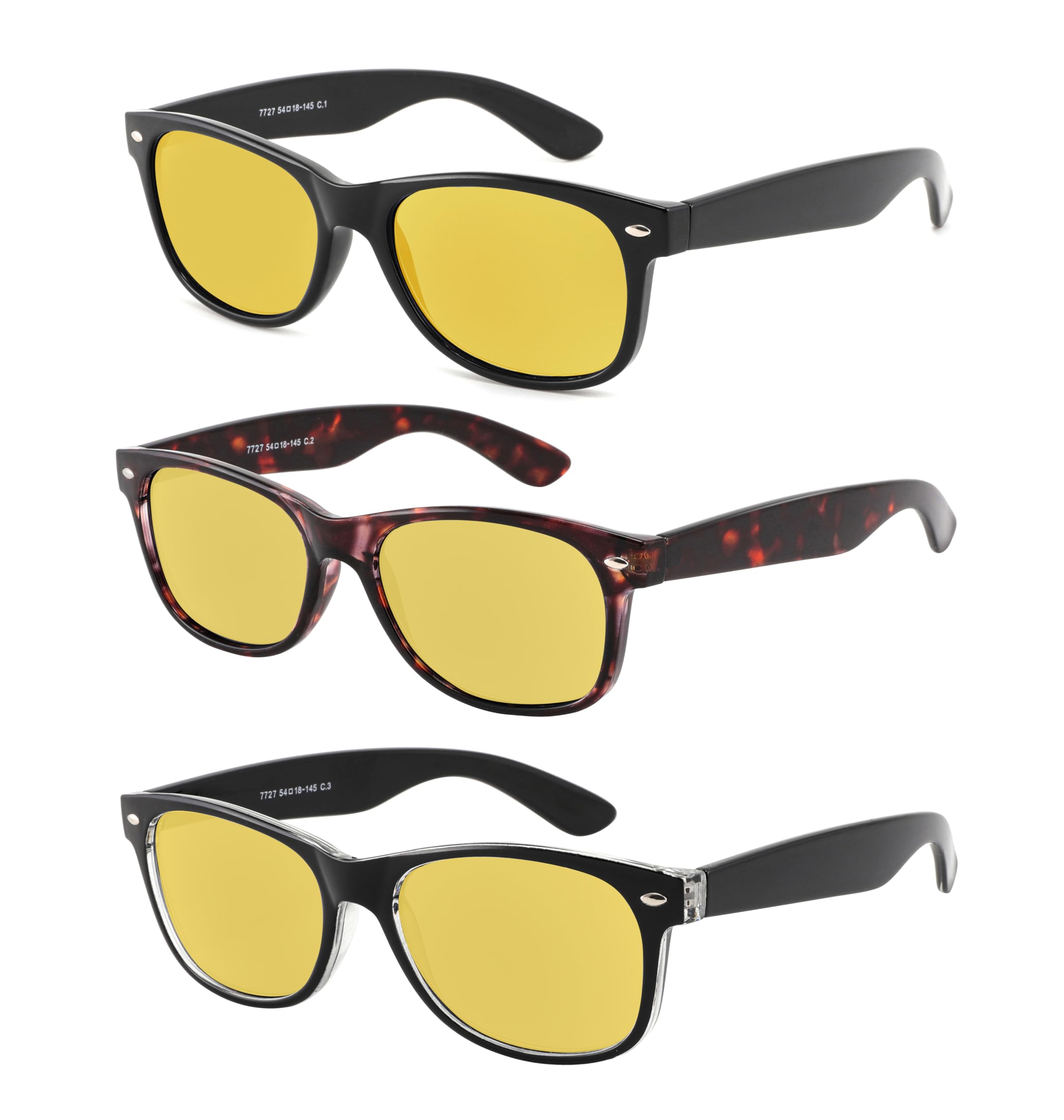 Polarized Night Driving Glasses for Men & Women - Anti-Glare HD Vision, Reduce Oncoming Headlight Glare & Reflections - Perfect for Safe Night Commuting, Road Trips & Low-Light Conditions